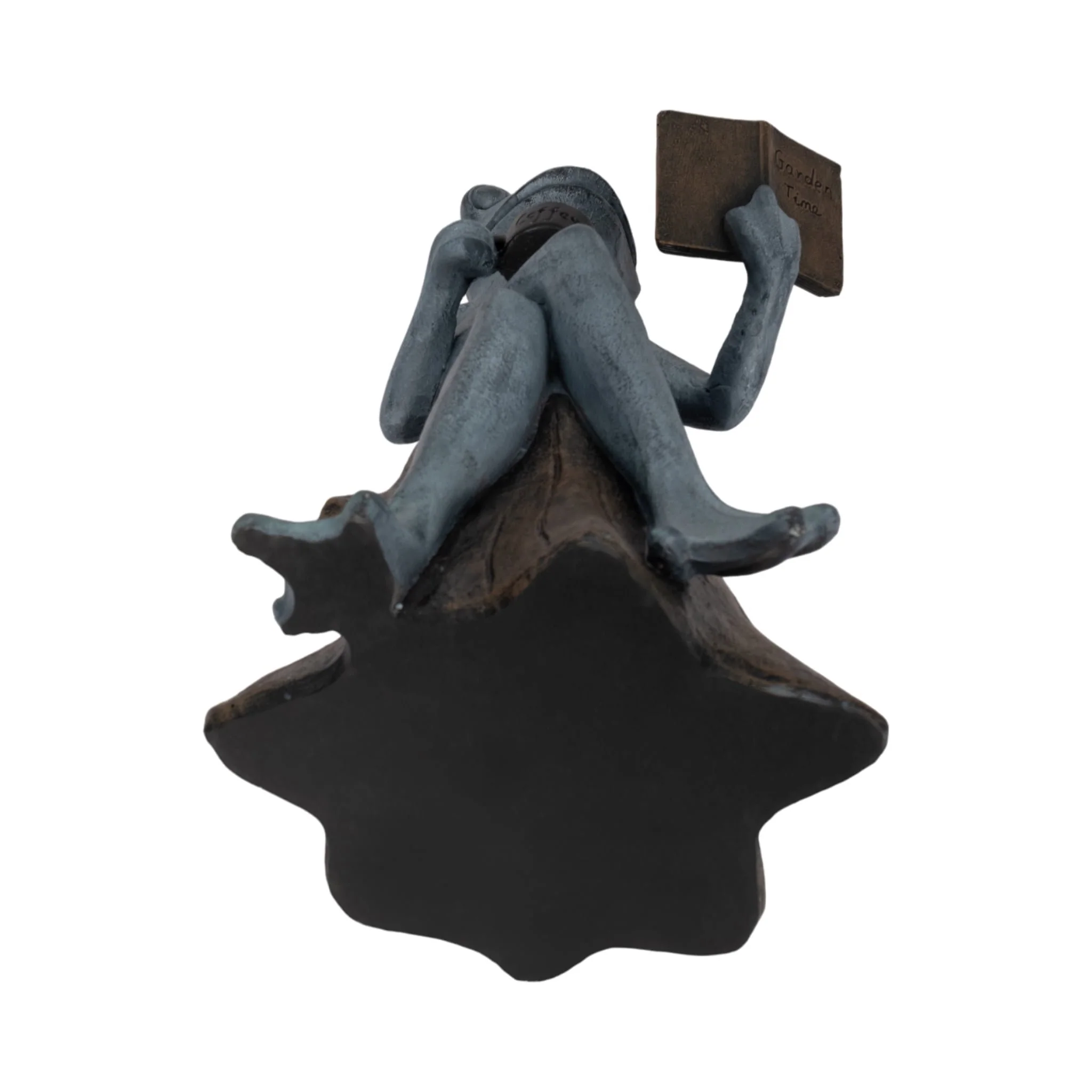 13" Frog On Stump With Book And Coffee, Multi - Image 7