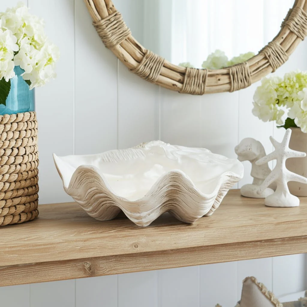 13" Pearlized Shell Bowl, Ivory - Image 12