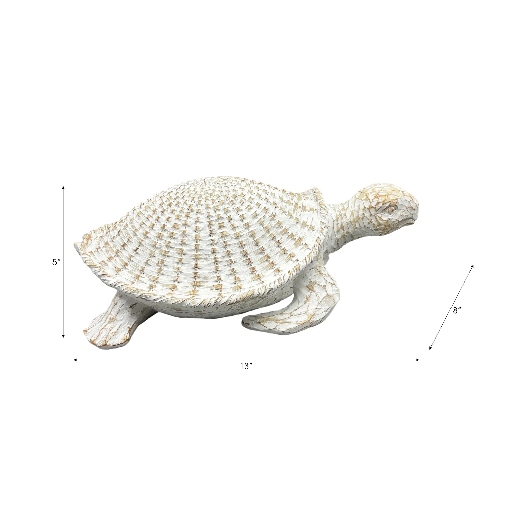 13" Sea Turtle Woven Pattern, White - Image 8