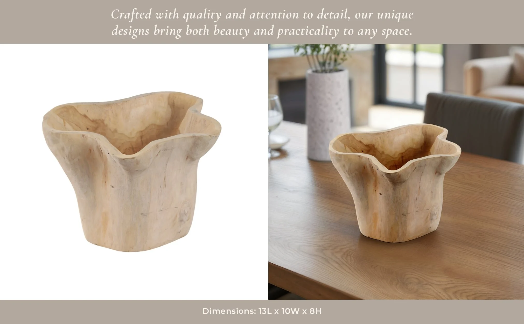 13" Teak Root Bowl, Natural - Image 11