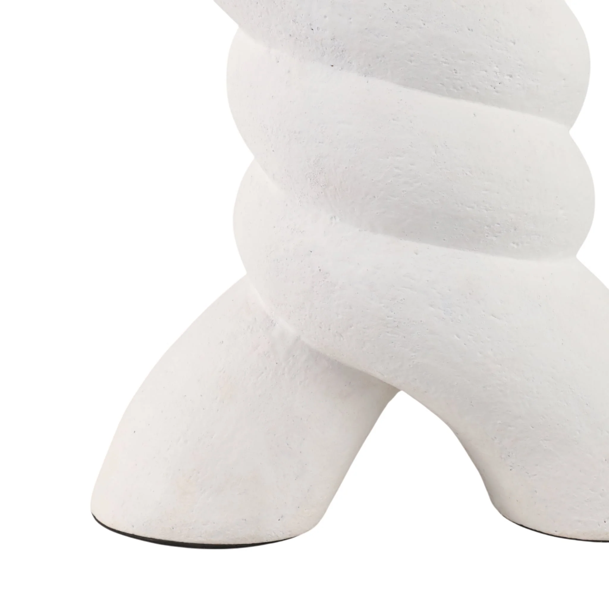 13" Twisted X Shape Terracotta Vase, White - Image 5