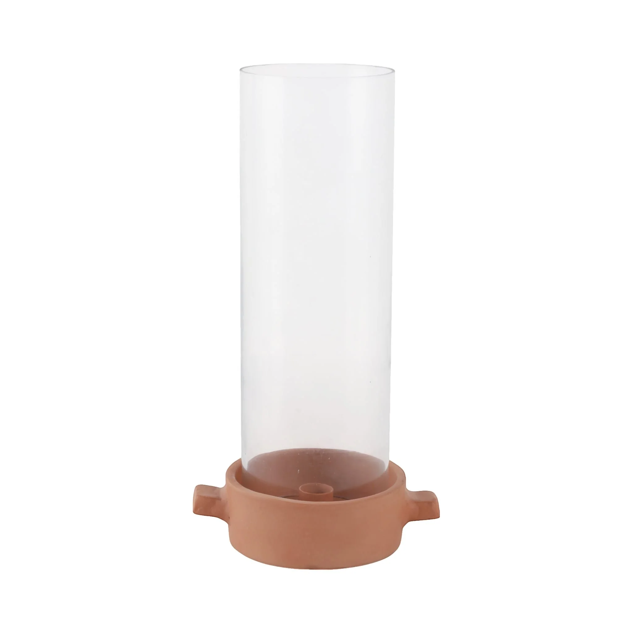 13x7" Terracotta Hurricane Taper Holder, Natural - Image 4