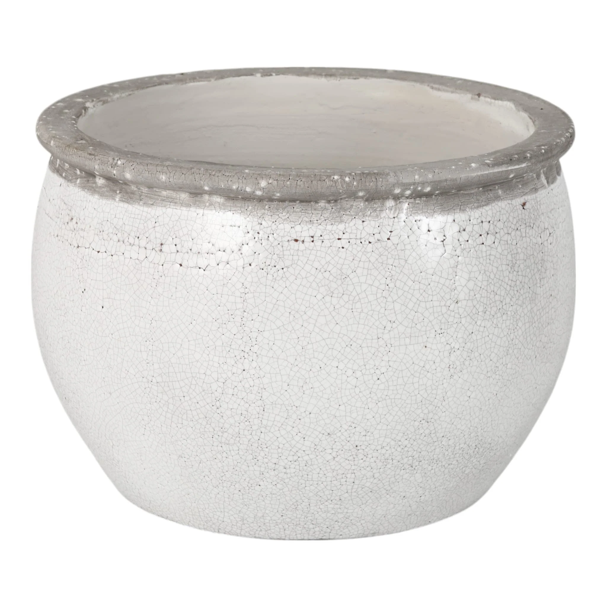 13x9" Traditional Planter Crackle Finish, White