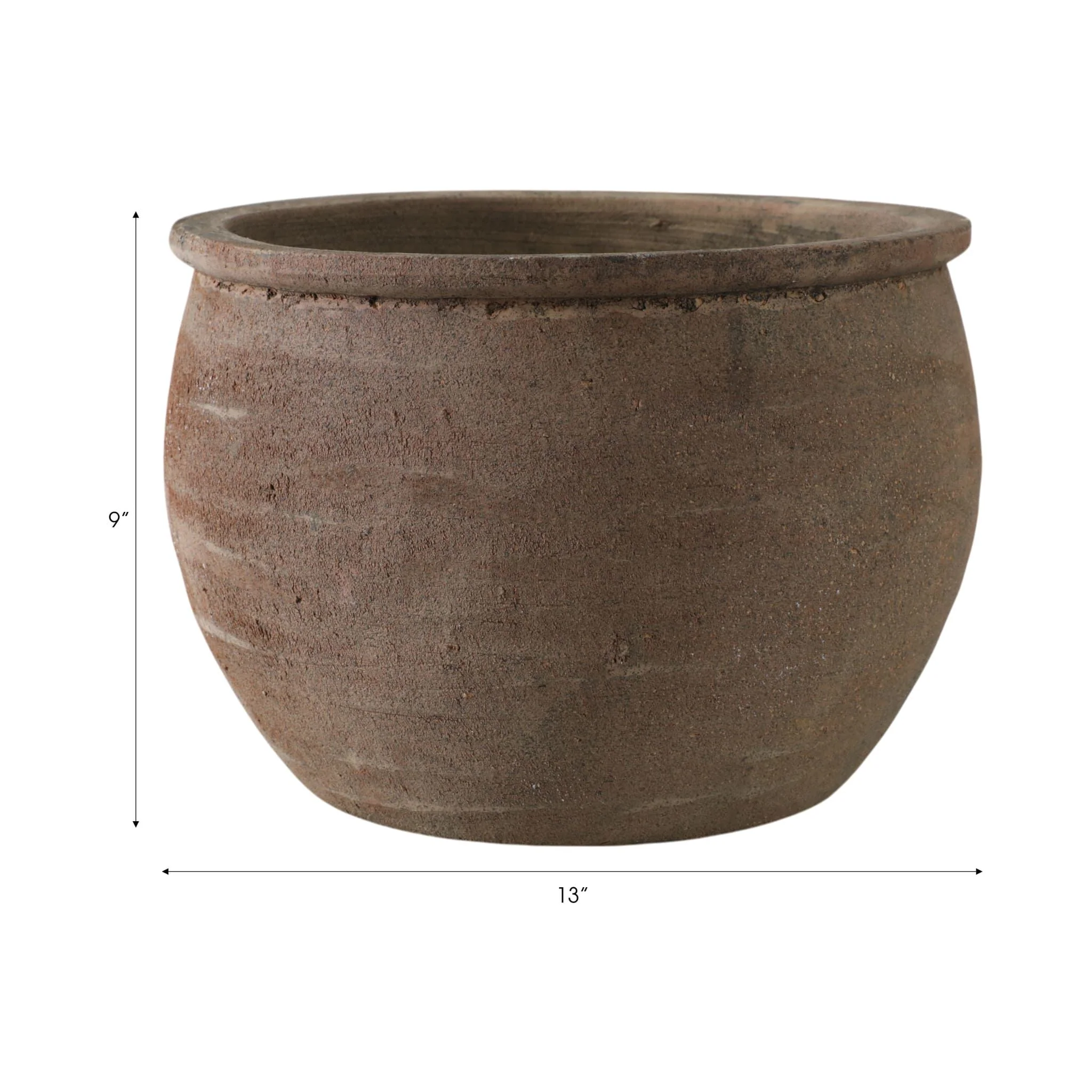 13x9" Traditional Pot Planter, Dark Brown - Image 8
