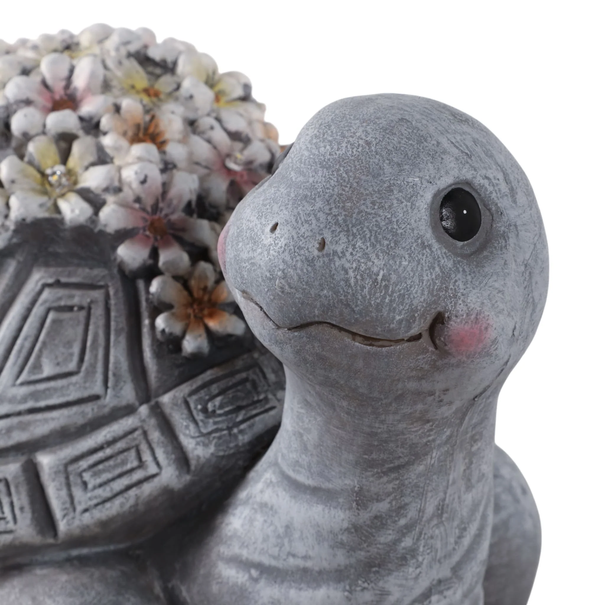 14x10" Turtle With Solar Flowers, Grey Multi - Image 5