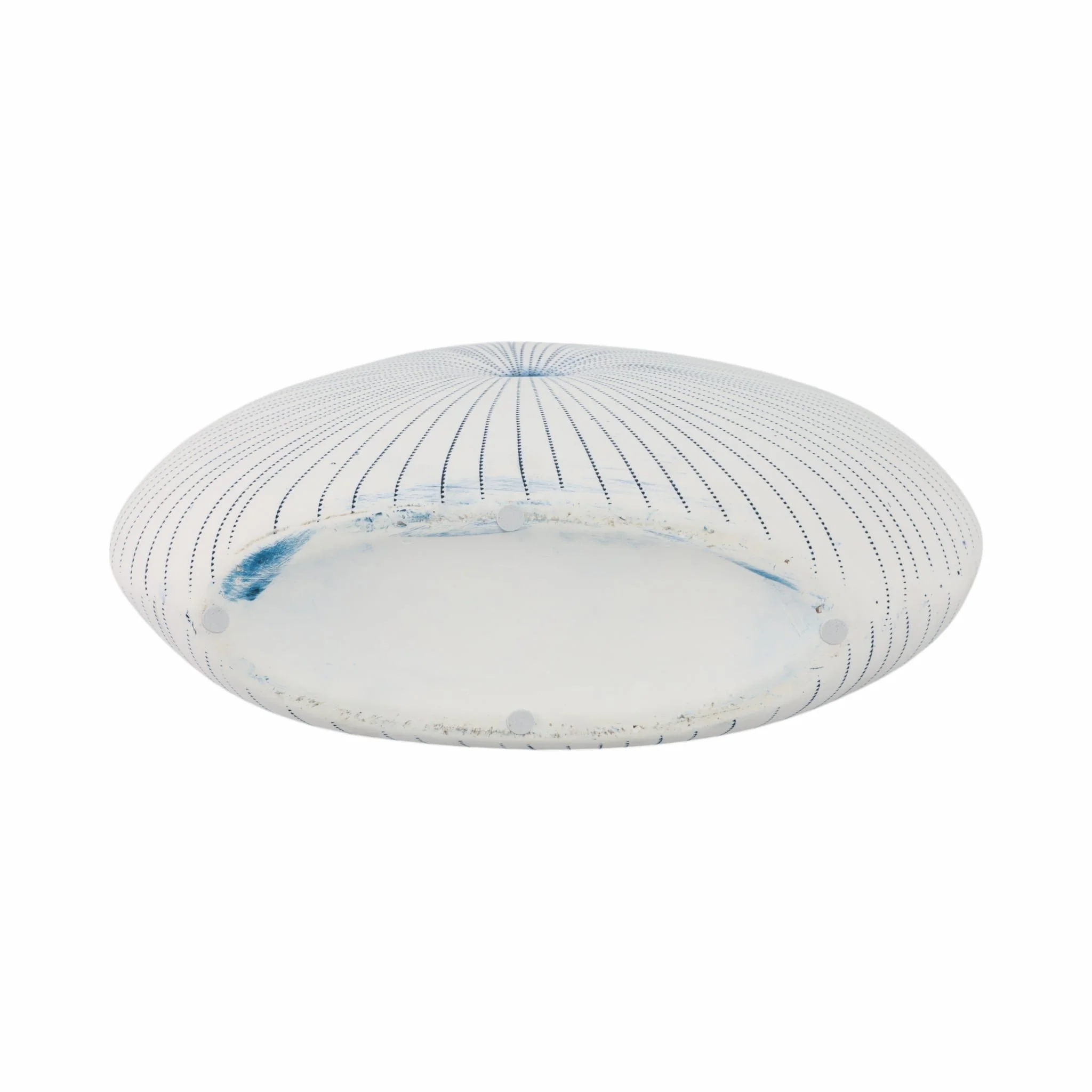 14x12" Round Dotted Shell Vase, White/blue - Image 7
