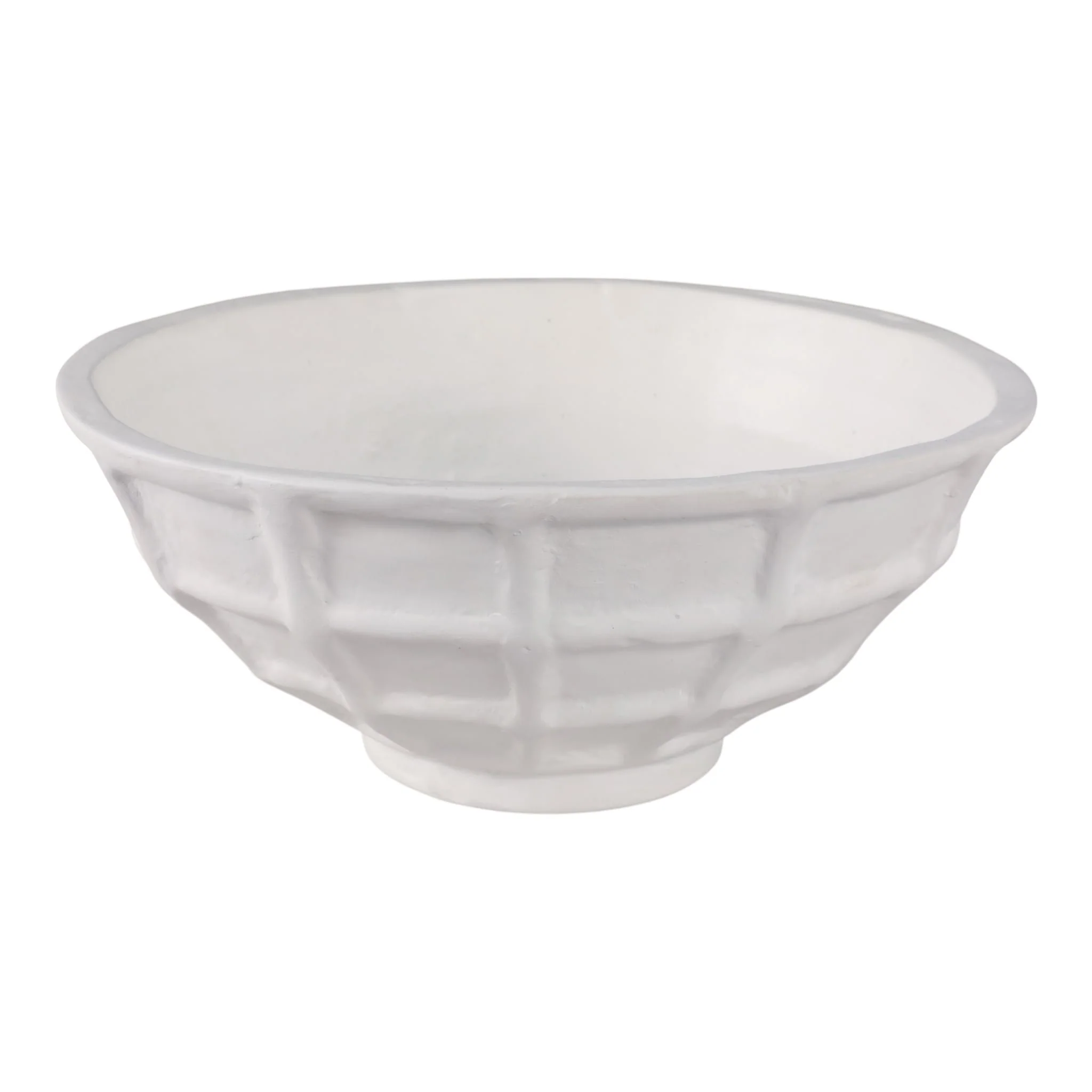 14x6" Windowpane Paper Mache Vase, White - Image 4
