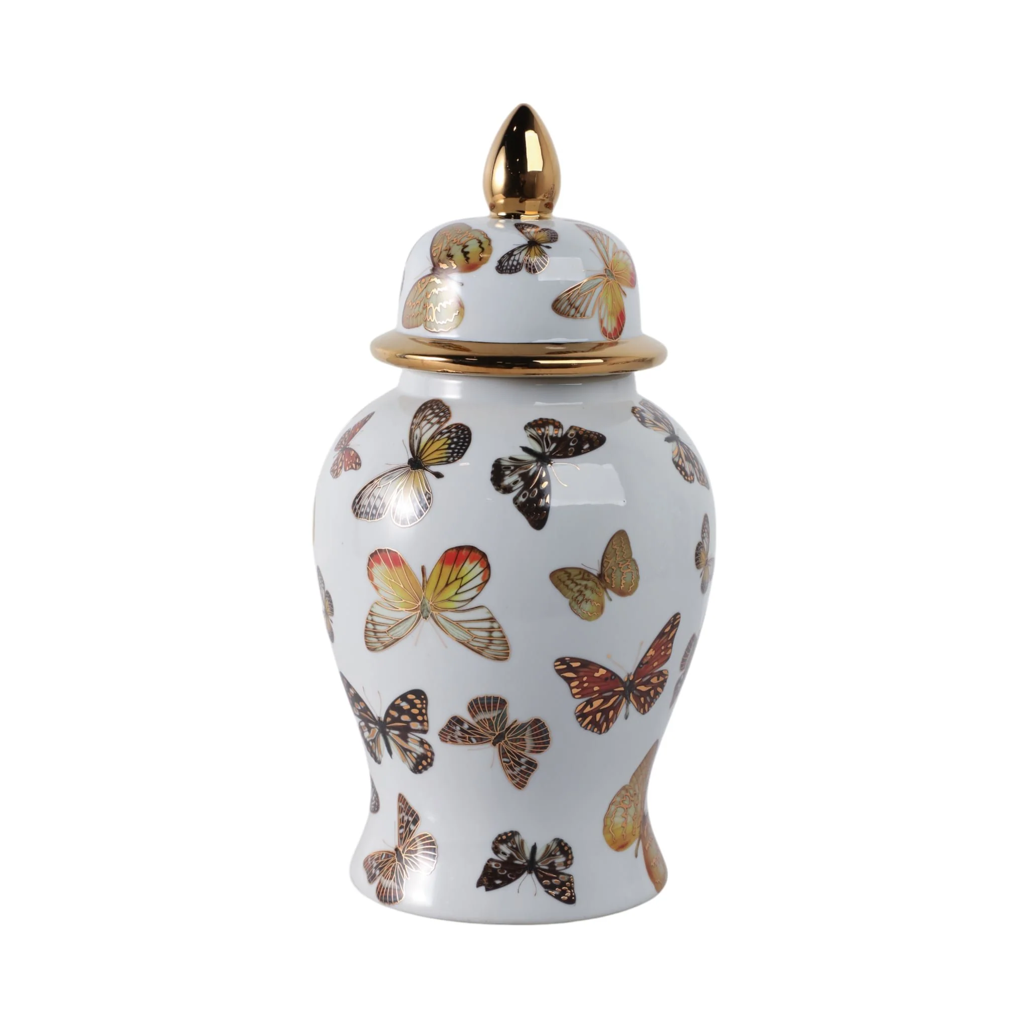 14x7" Butterflies Temple Jar, Multi - Image 3