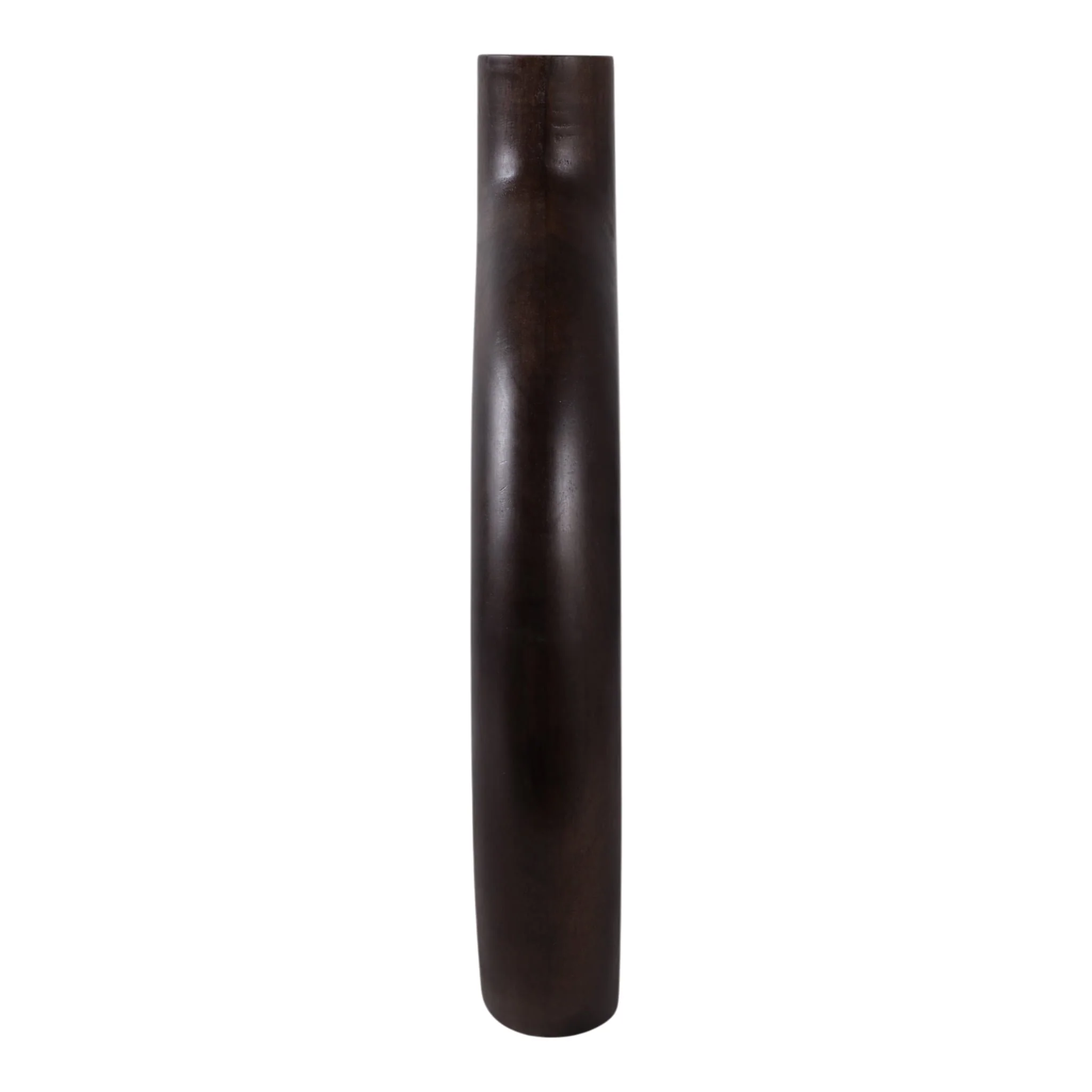 14x9" Cut-out Wood Vase, Dark Brown - Image 3
