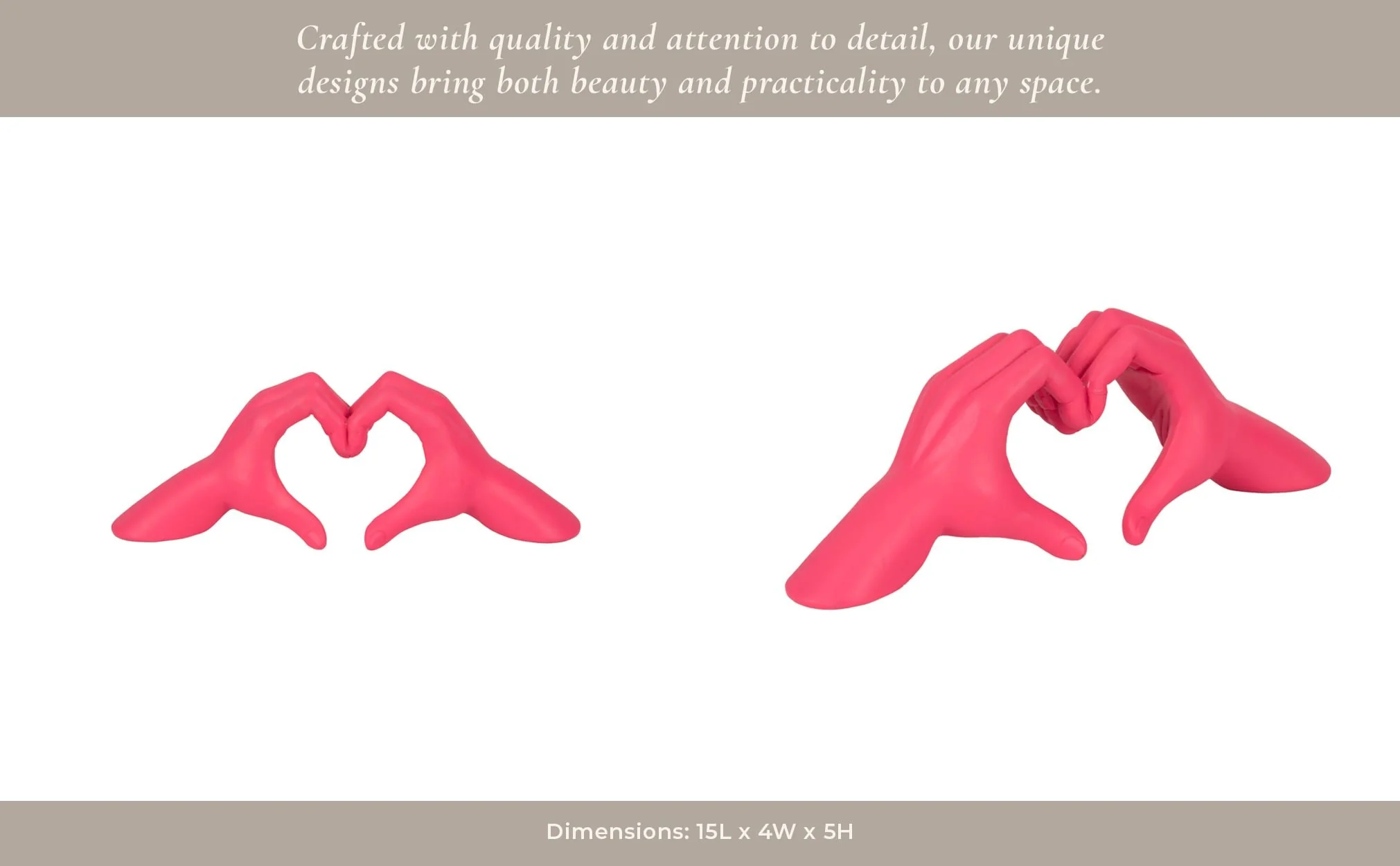 15" Heart Hands, Pink - Image 11