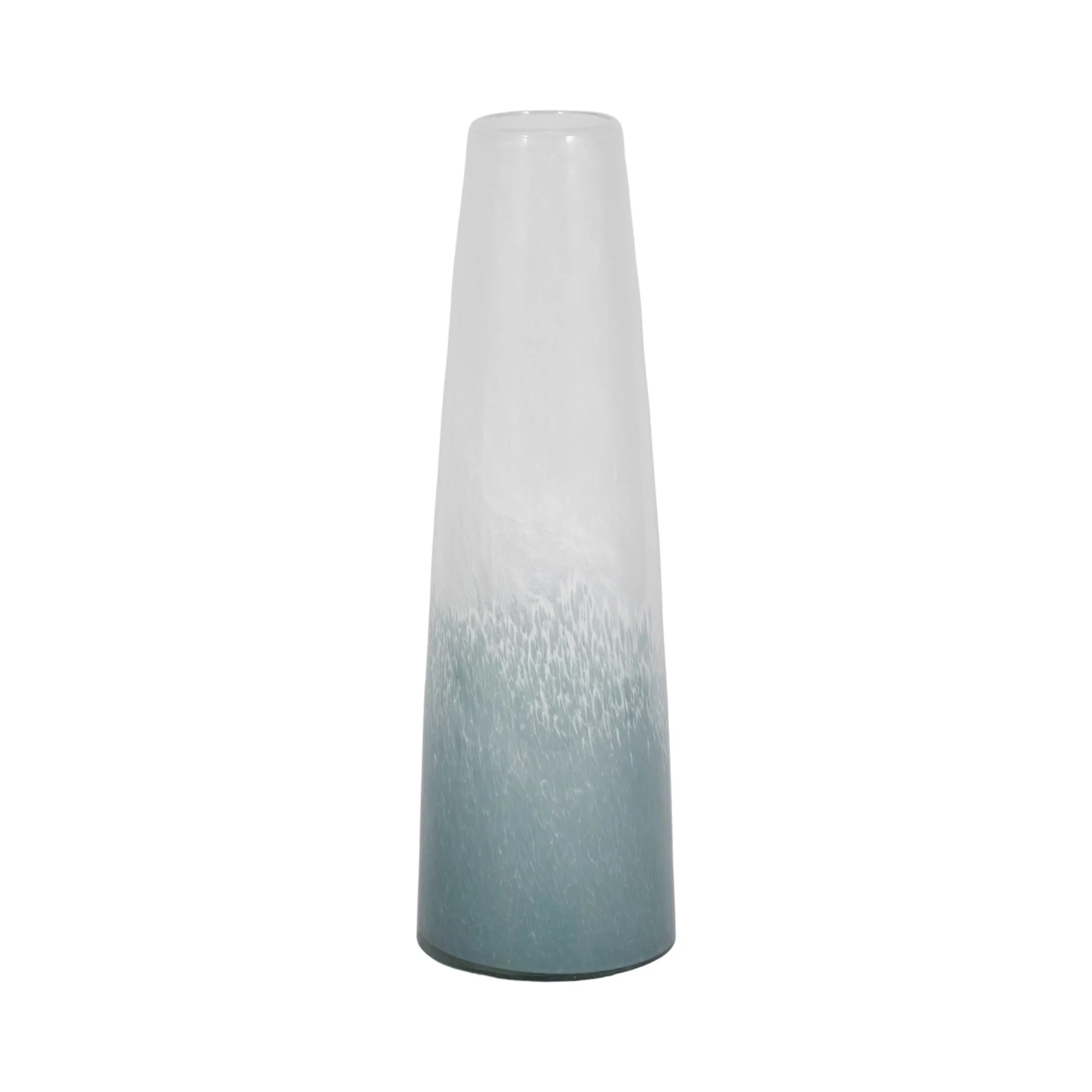 15" Light Blue Waters Vase, Blue/white