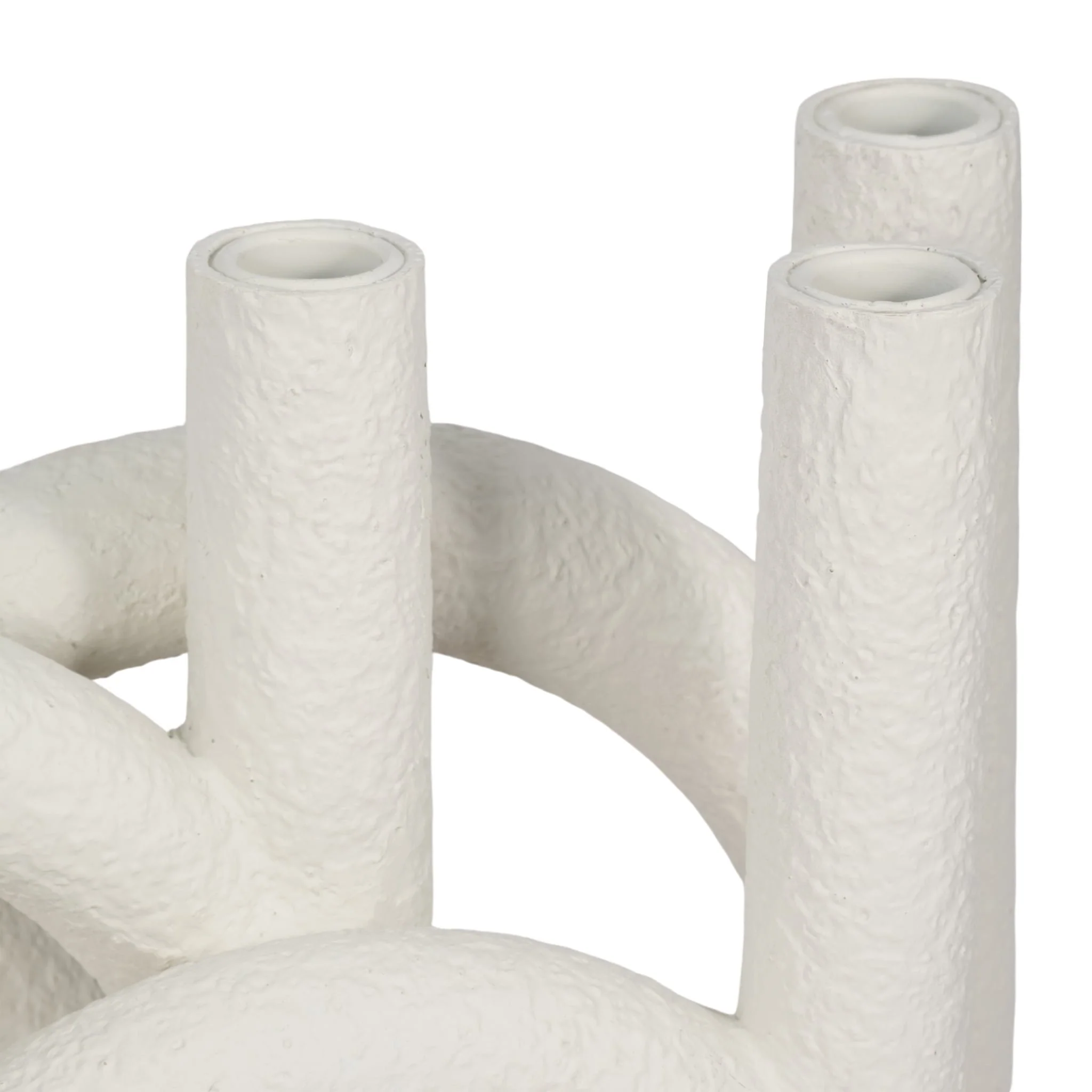 15" Looped 4-taper Candleholder, White - Image 6