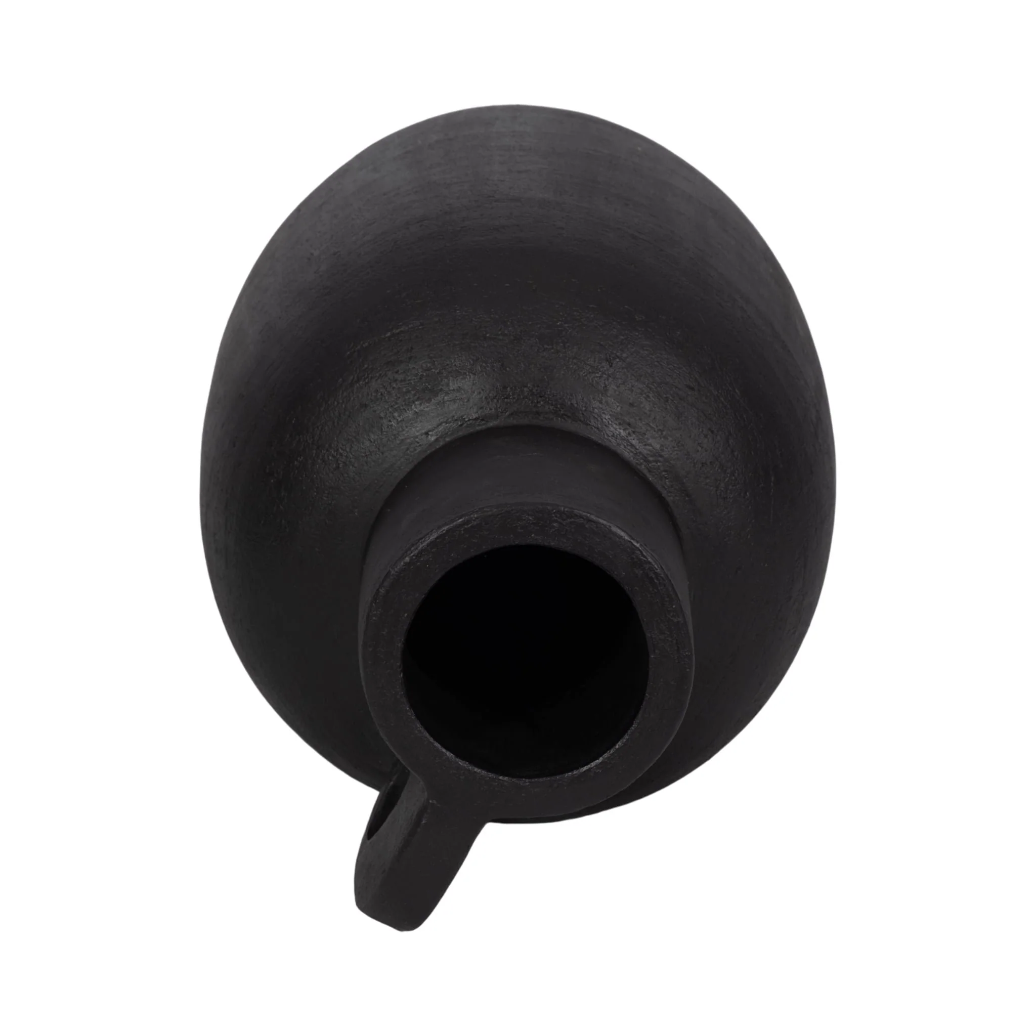 15" Modern Terracotta Jug Vase W/handle, Black - Image 6