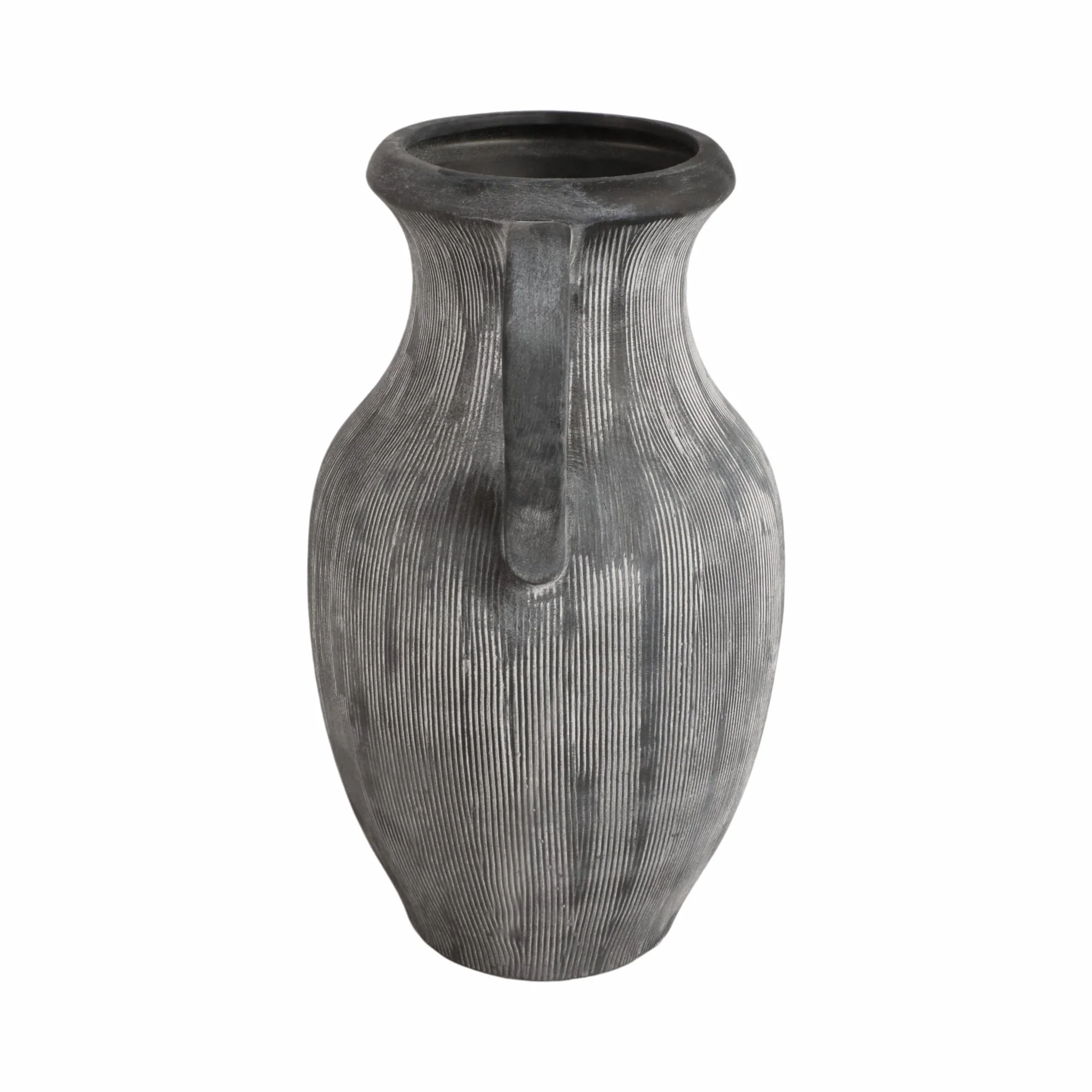 15" Weathered Jug With Handles, Black - Image 4