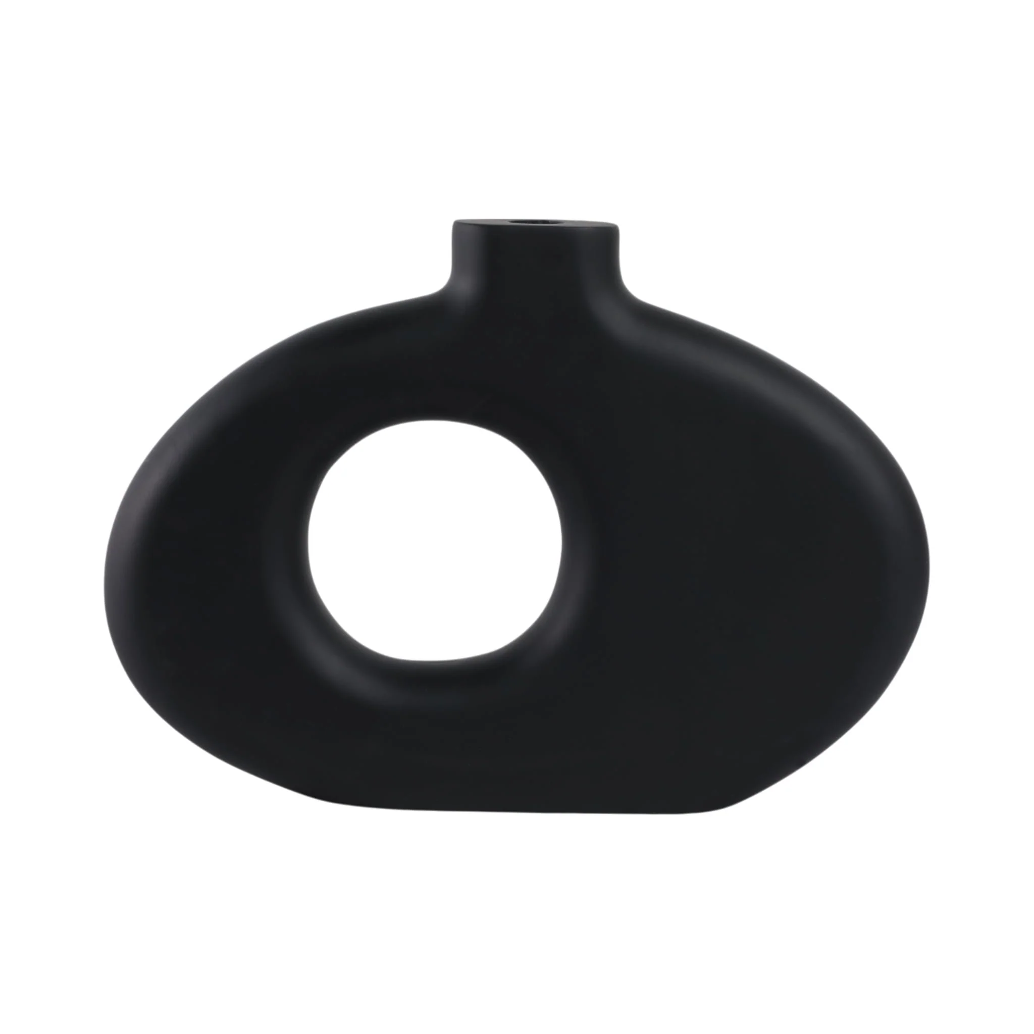 15x10" Cut-out Wood Vase, Black - Image 5