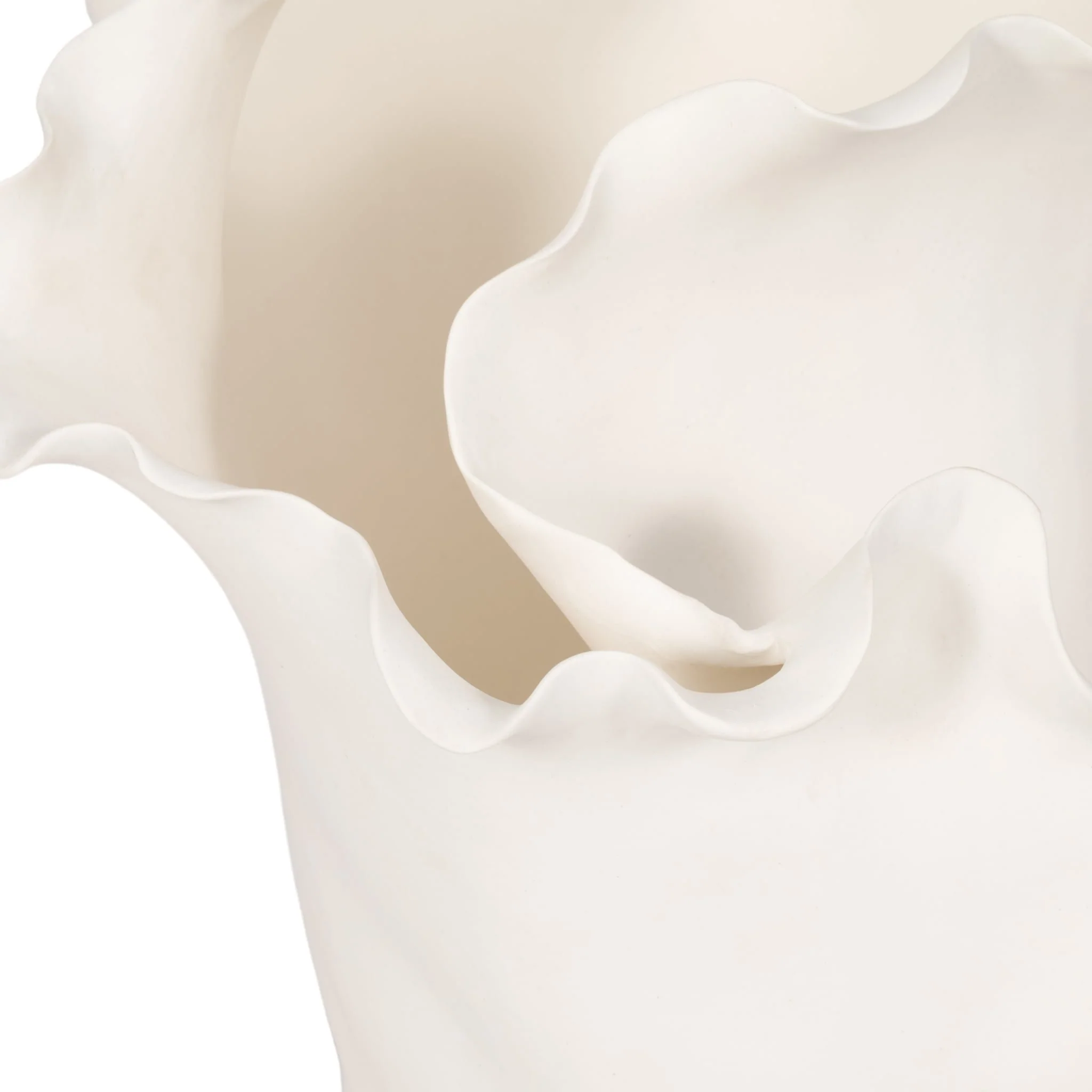 15x11" Handmade Flutter Vase, White - Image 6