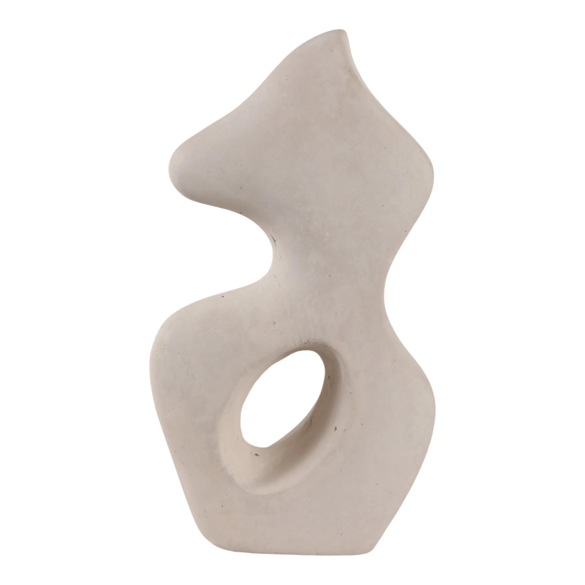 15x8" Paper Mache Squiggle Sculpture, White