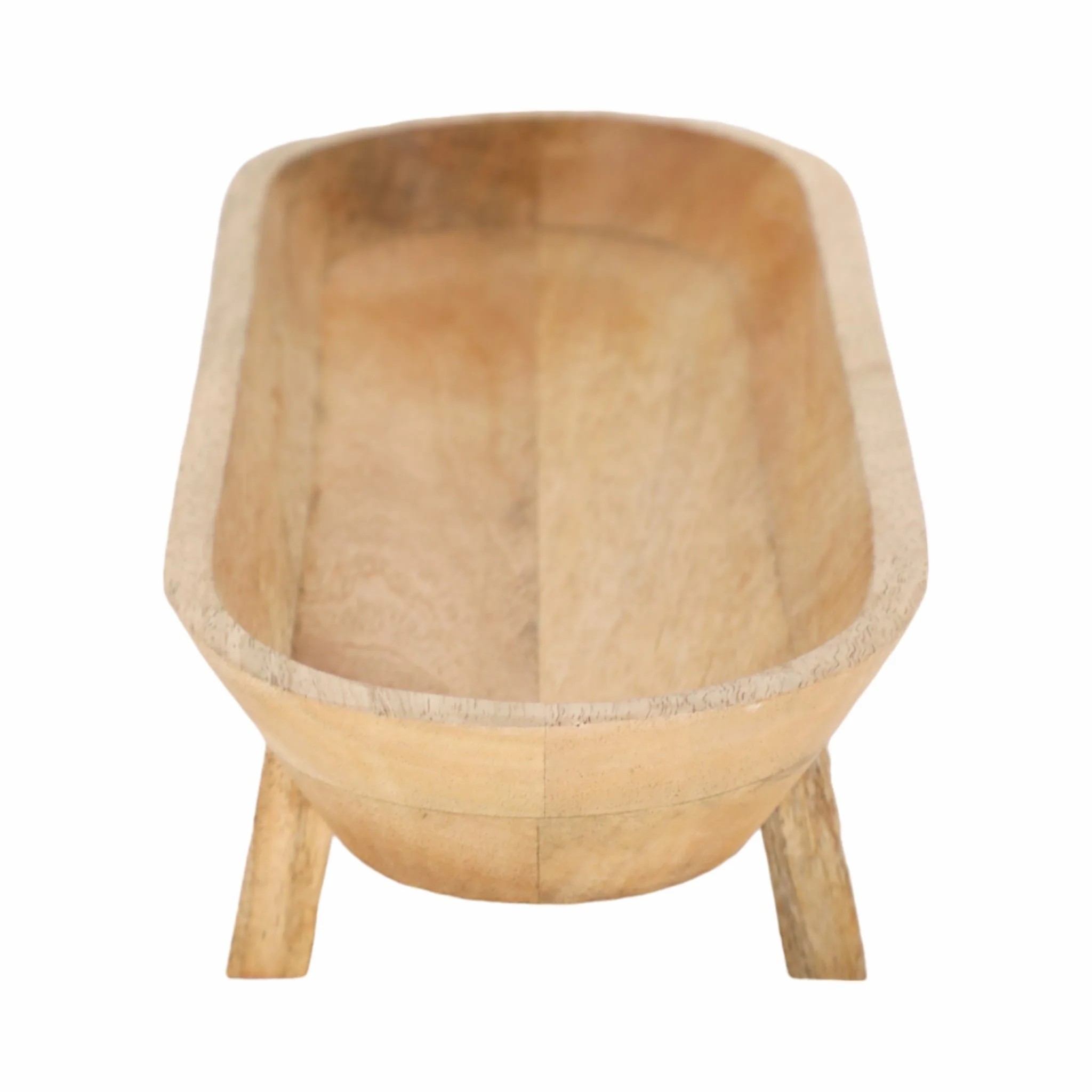 16" Footed Oval Bowl, Nat - Image 3