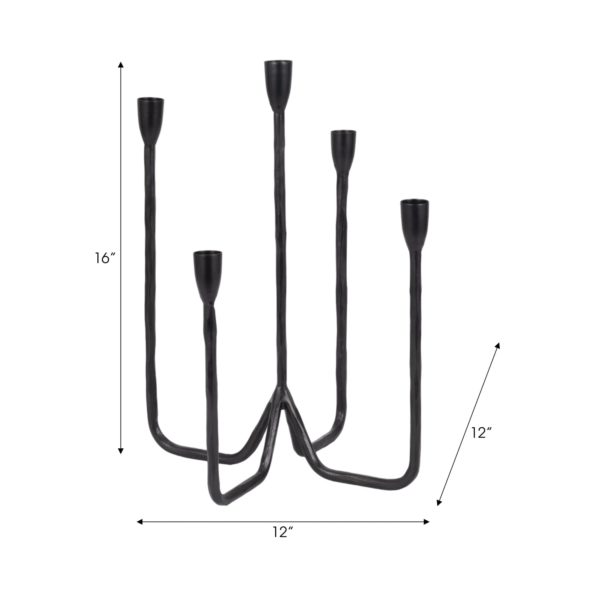 16" Forged 5-taper Candle Holder, Black - Image 8
