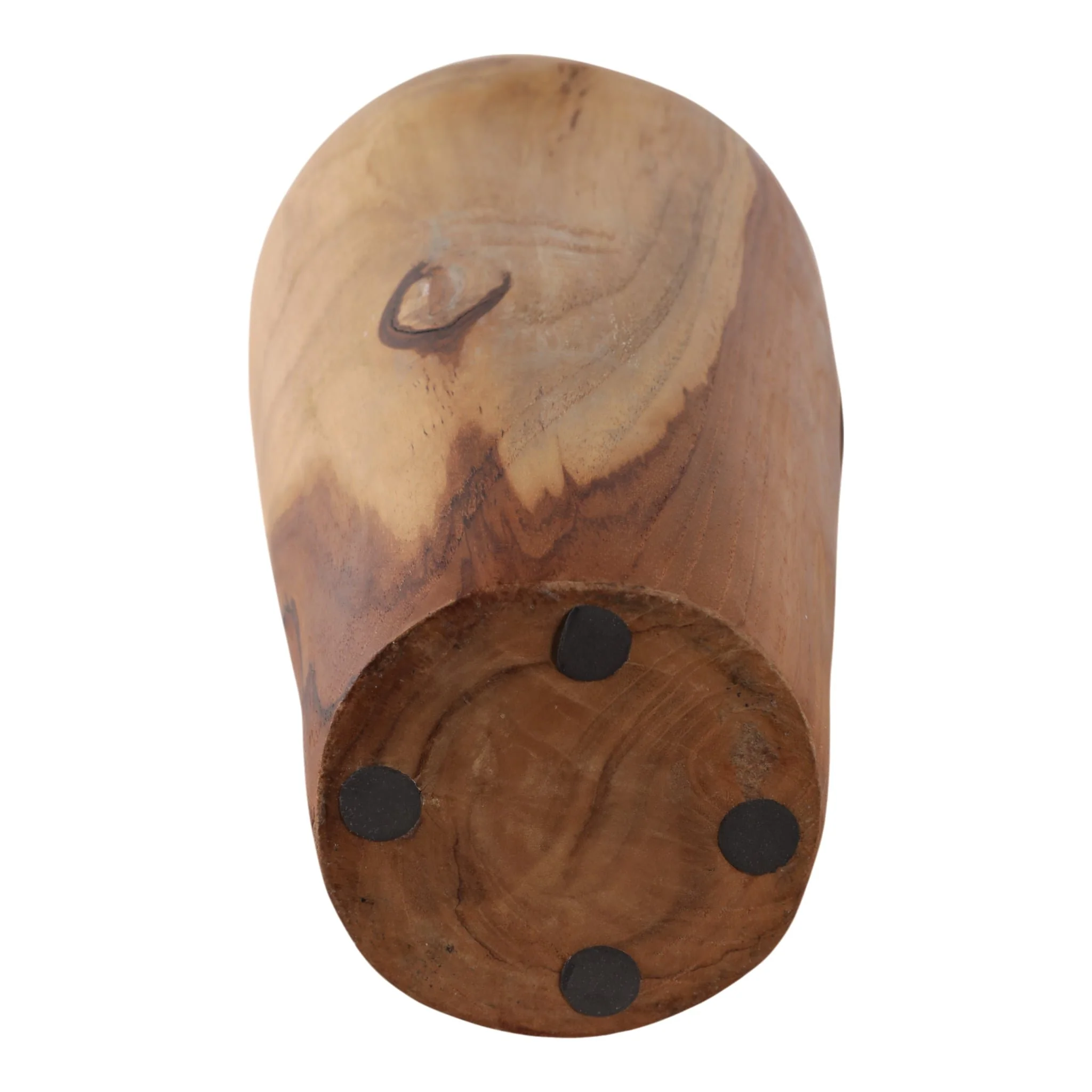 16x7" Teak Wood Vase, Brown - Image 7