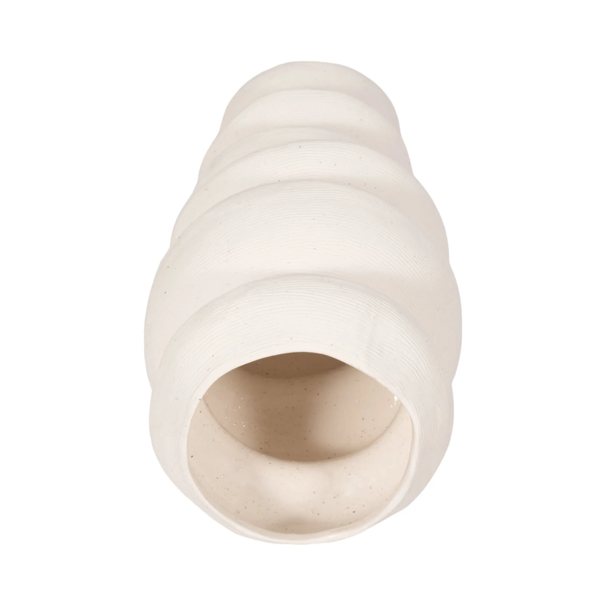 16x8" Hand Scribed Cairn Vase, White - Image 5