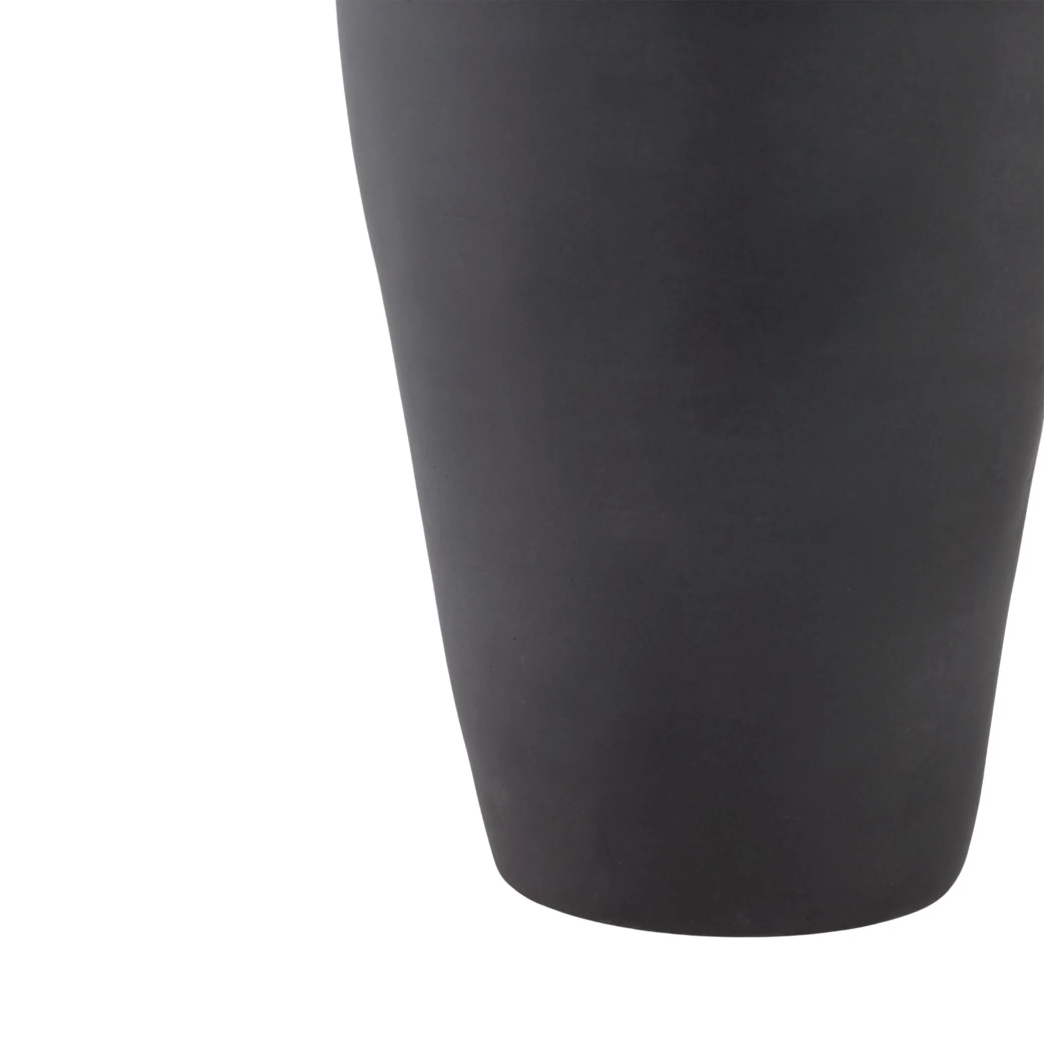 16x9" Terracotta Ribbed Floor Vase, Black - Image 5