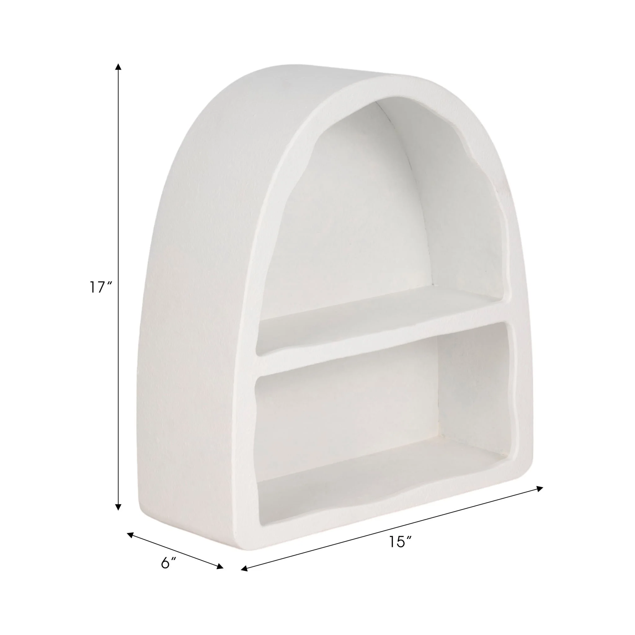 17" Curved 2-shelf Wall Storage, White - Image 6