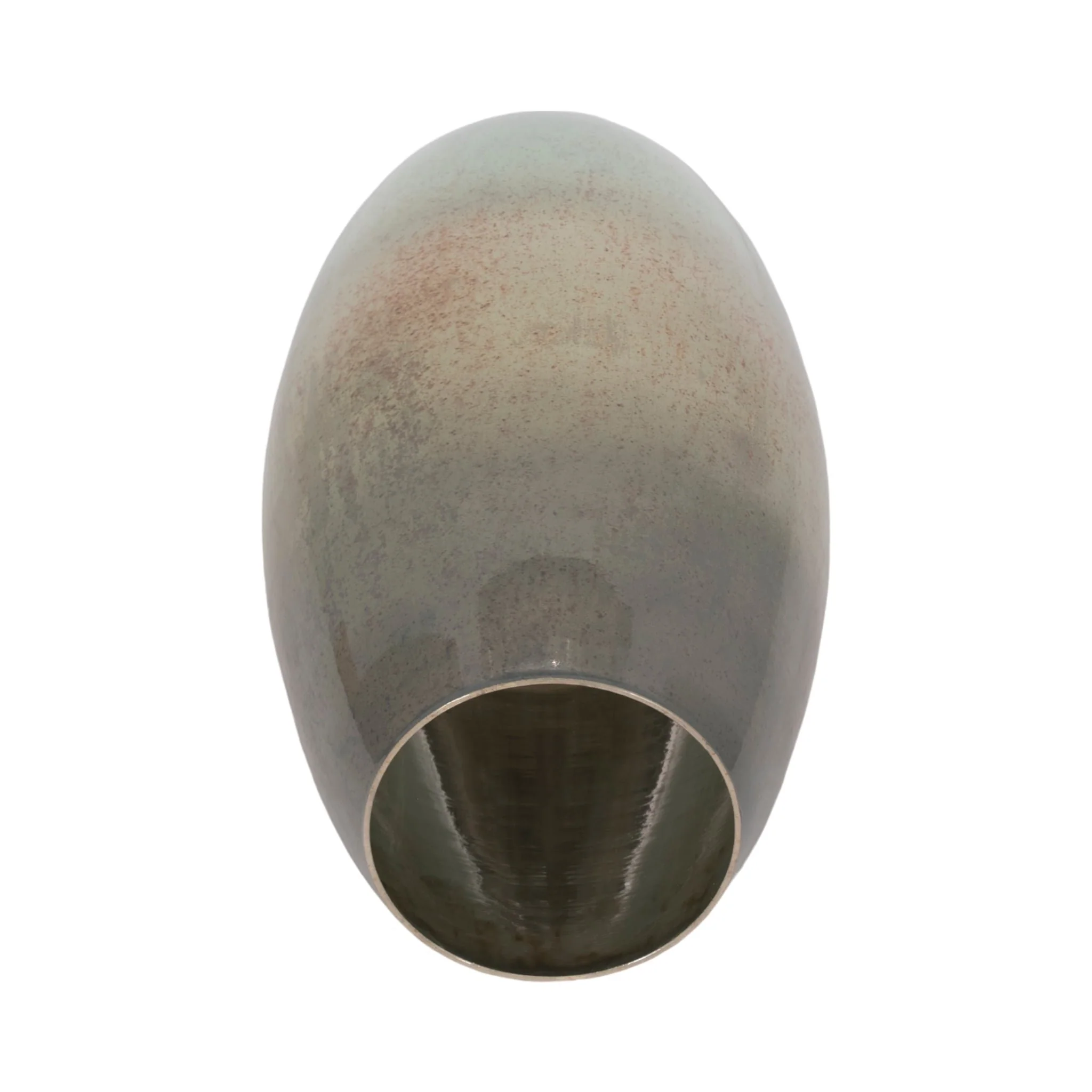 17" Curved Glass Vase Green Mercury Ombre, Multi - Image 5