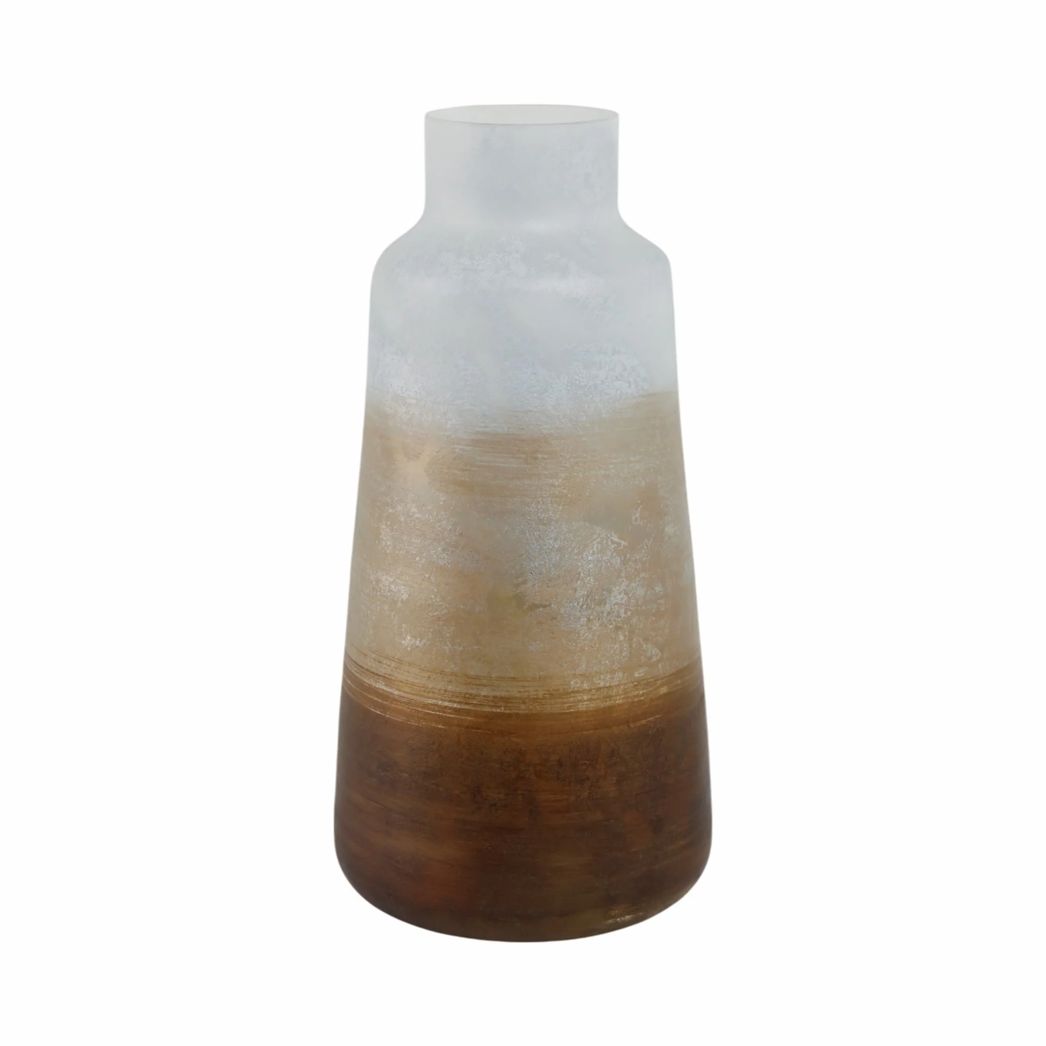 17" Gold Ombre Glass Vase, White/gold - Image 3