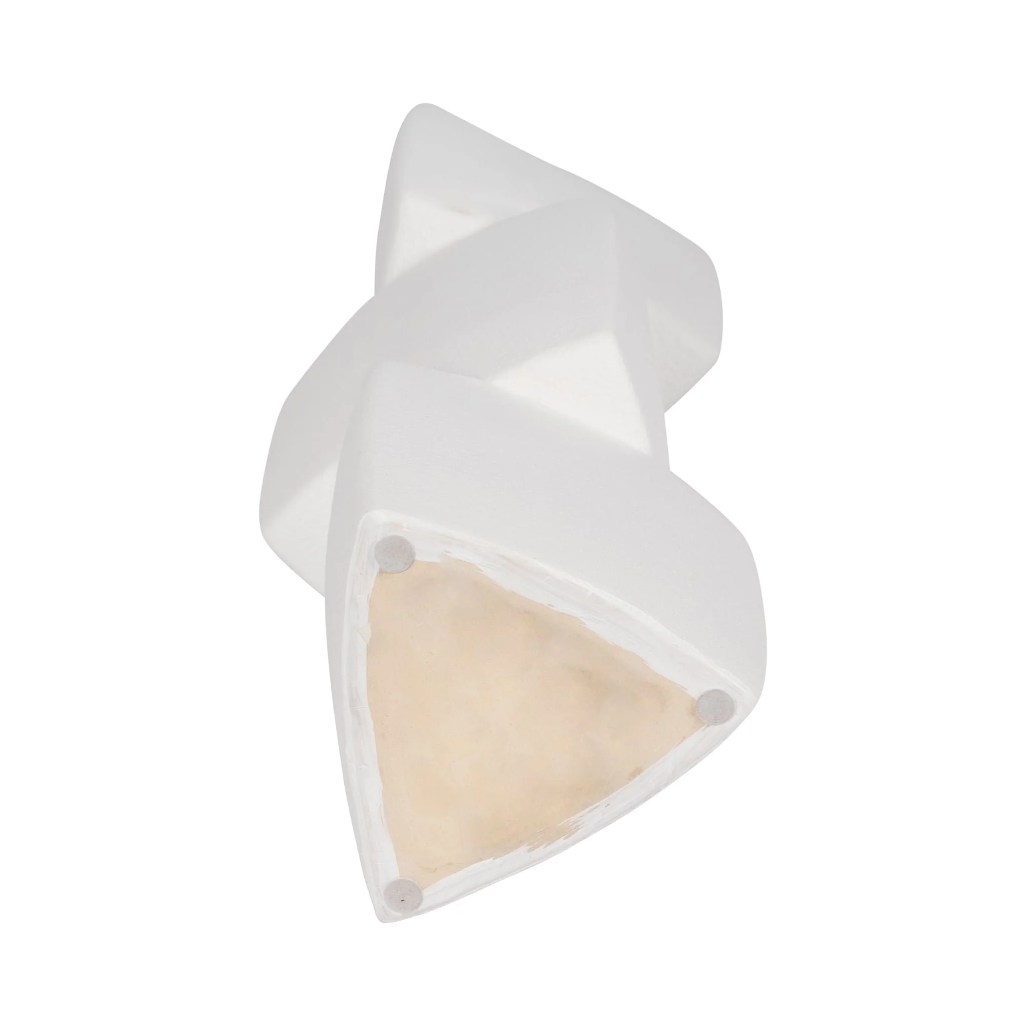 17" Stacked Triangle Rough Vase,ivory - Image 7