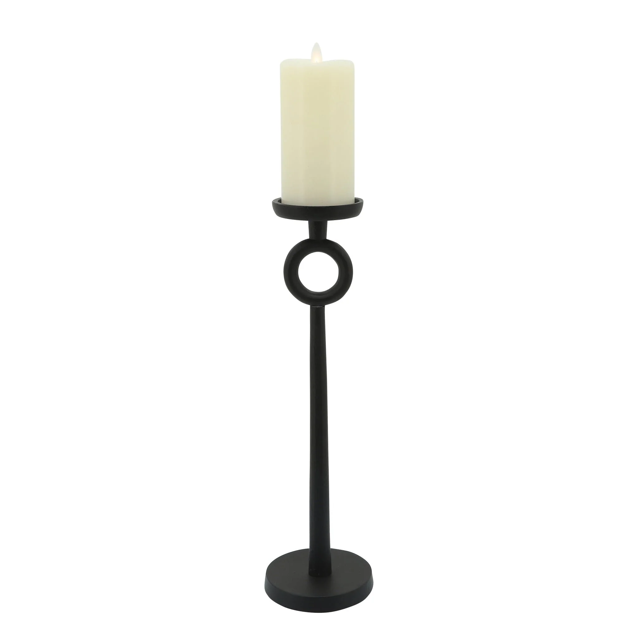 17"h Metal Candle Holder, Black - Image 2