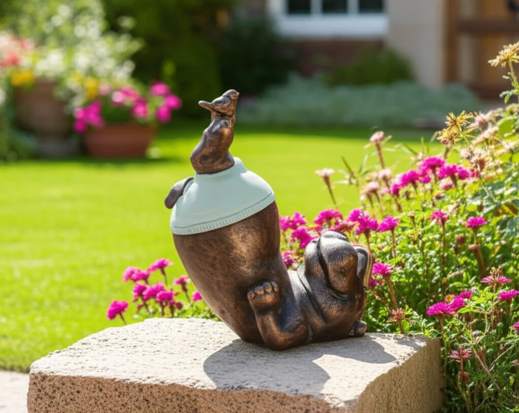 17x12" Feet In The Air Hippo, Bronze - Image 10