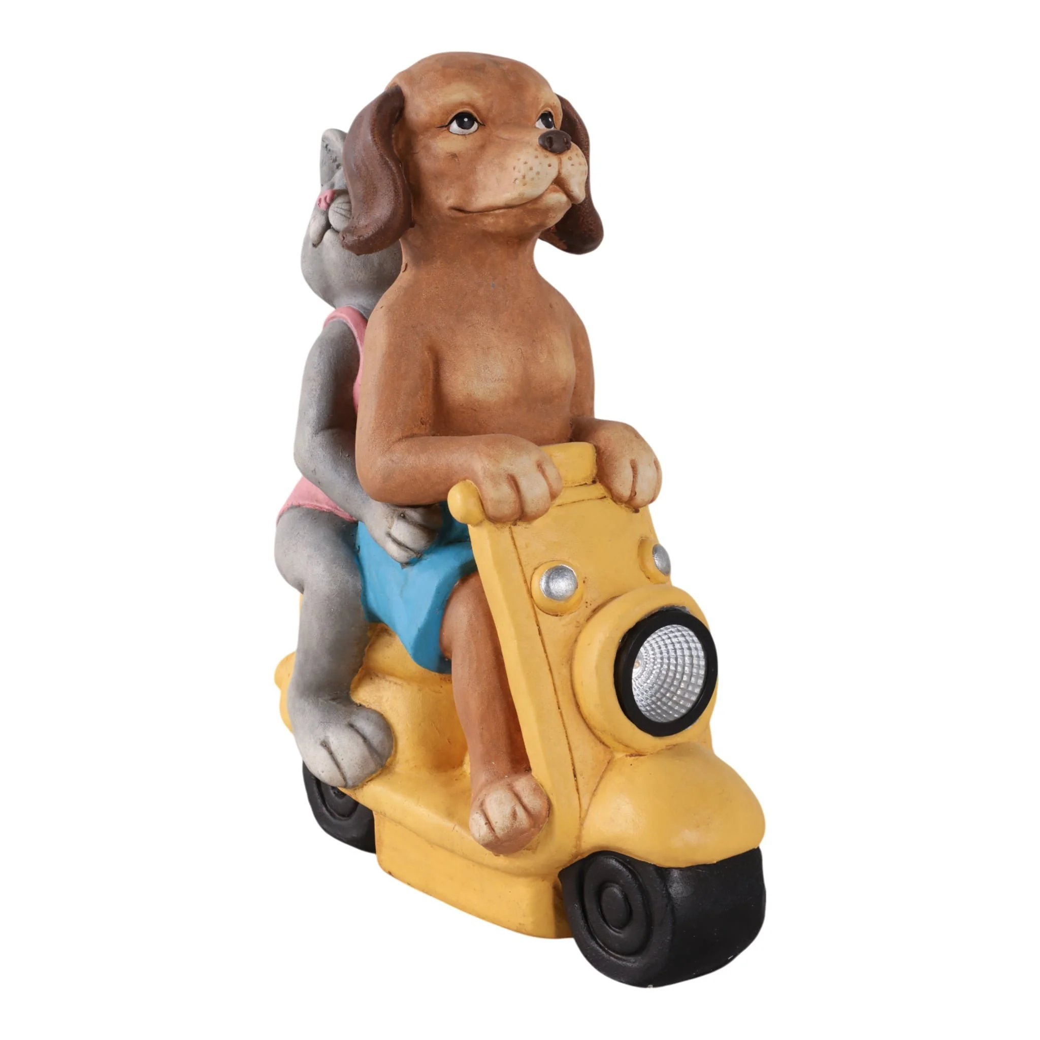 17x14" Dog & Cat On Solar Scooter, Multi - Image 2
