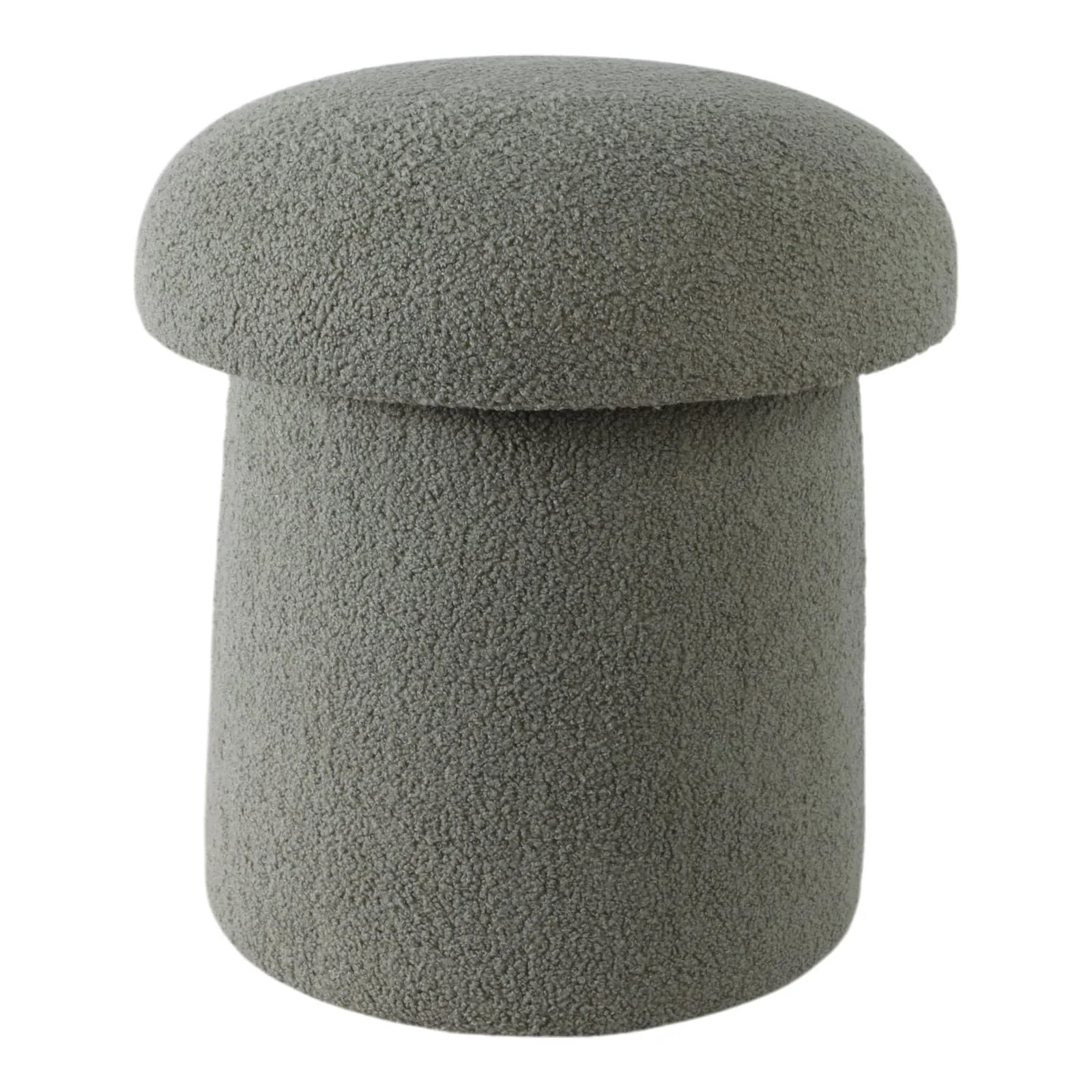 17x17" Mushroom Boucle Ottoman, Green