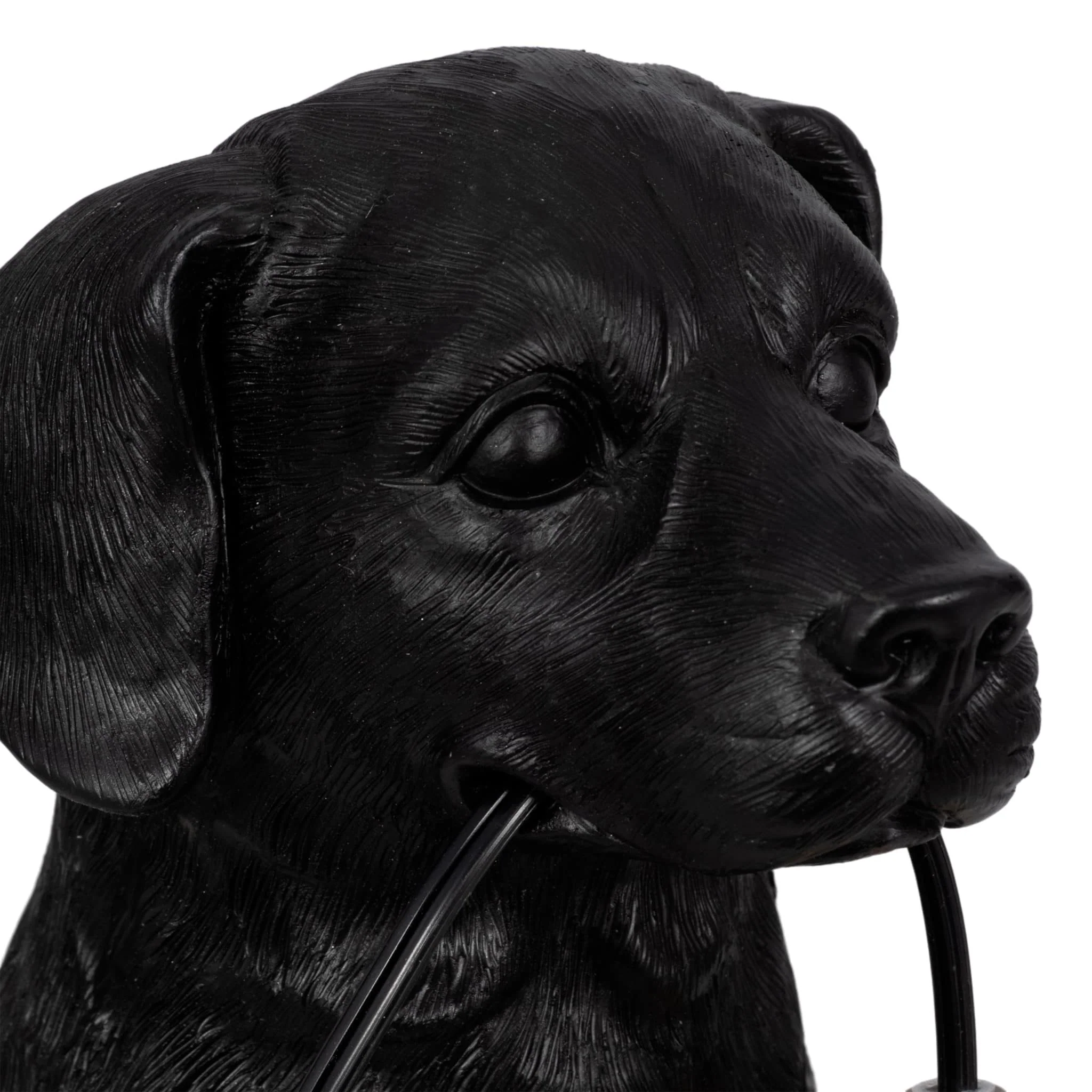 18" Dog Holding Lightbulb Table Lamp, Black/gold - Image 6