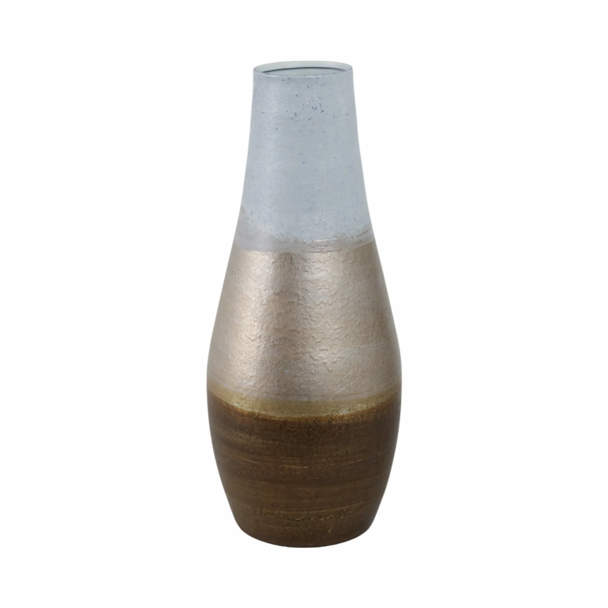 18" Gold Ombre Metal Hourglass Vase, White/gold - Image 4