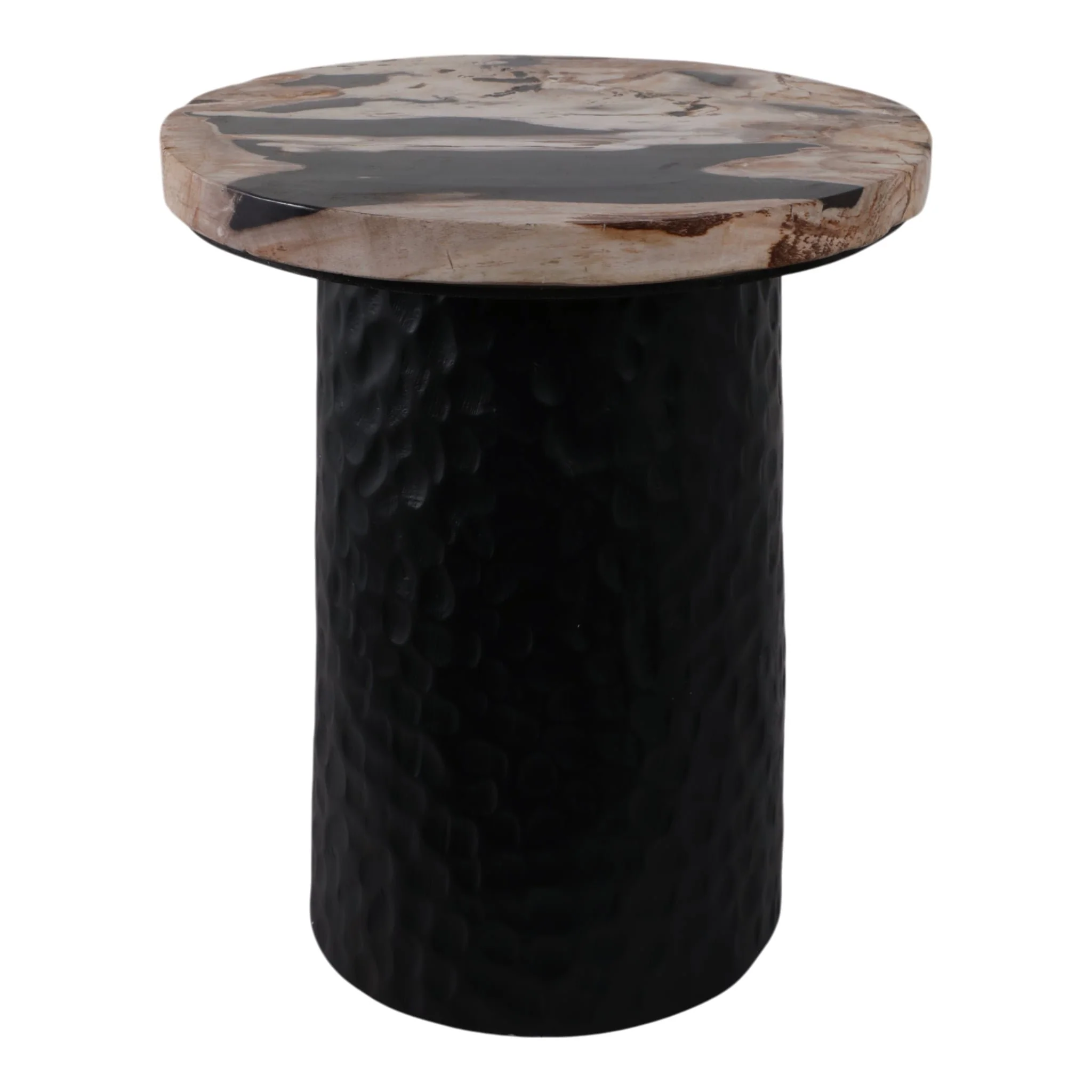 18" Petrified Wood Top Accent Table Dimple Base - Image 4