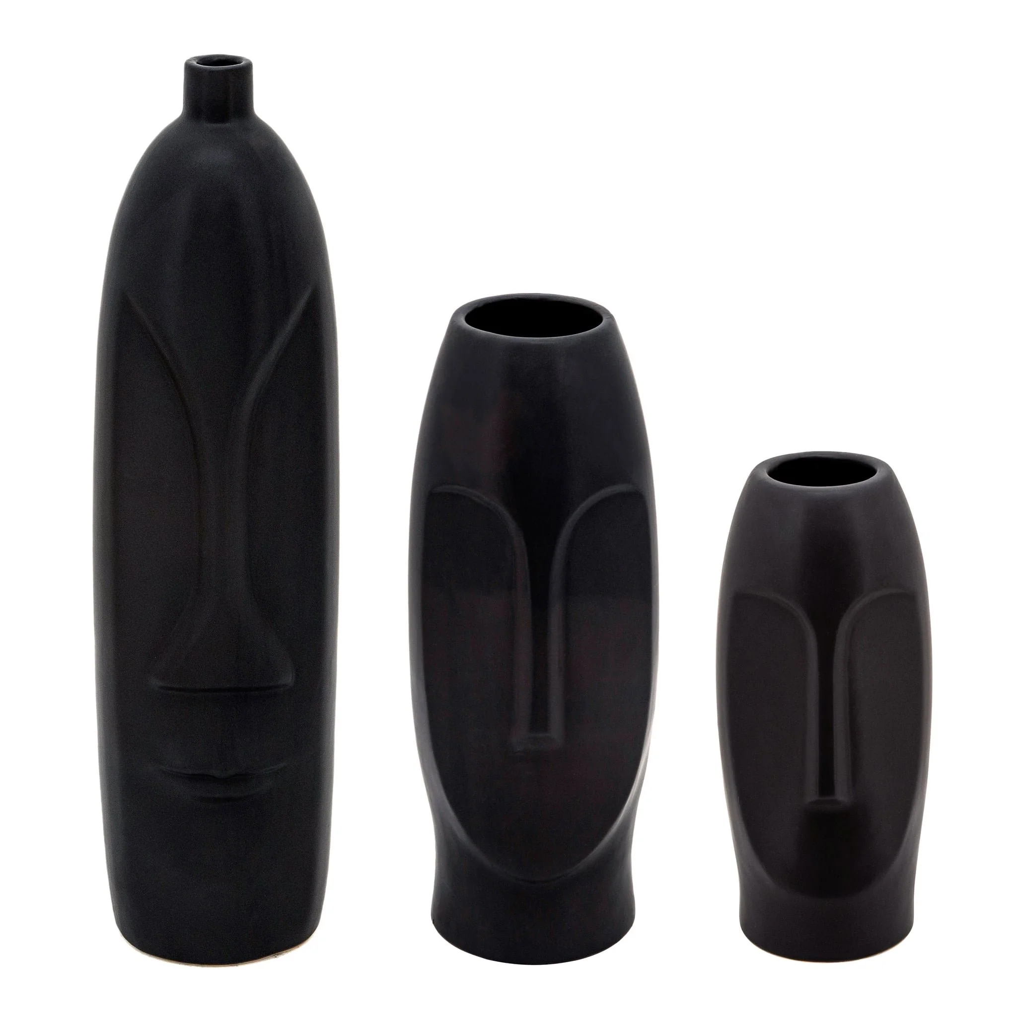 18"h Face Vase, Black - Image 2