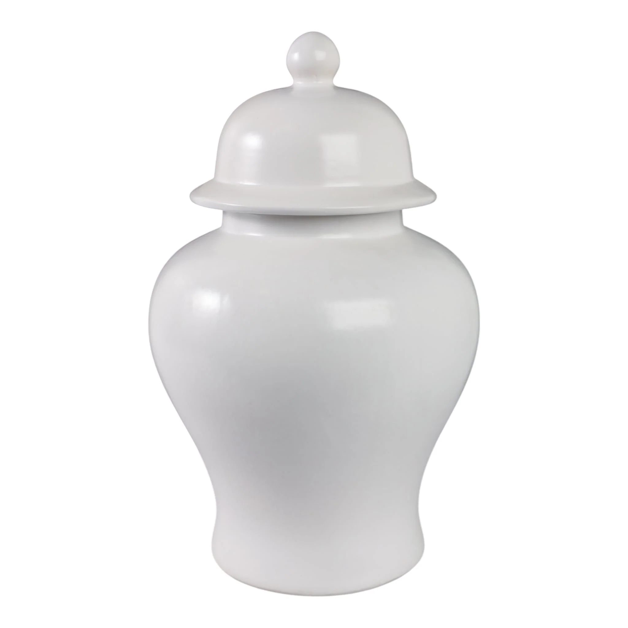 18"h Temple Jar, Matte White