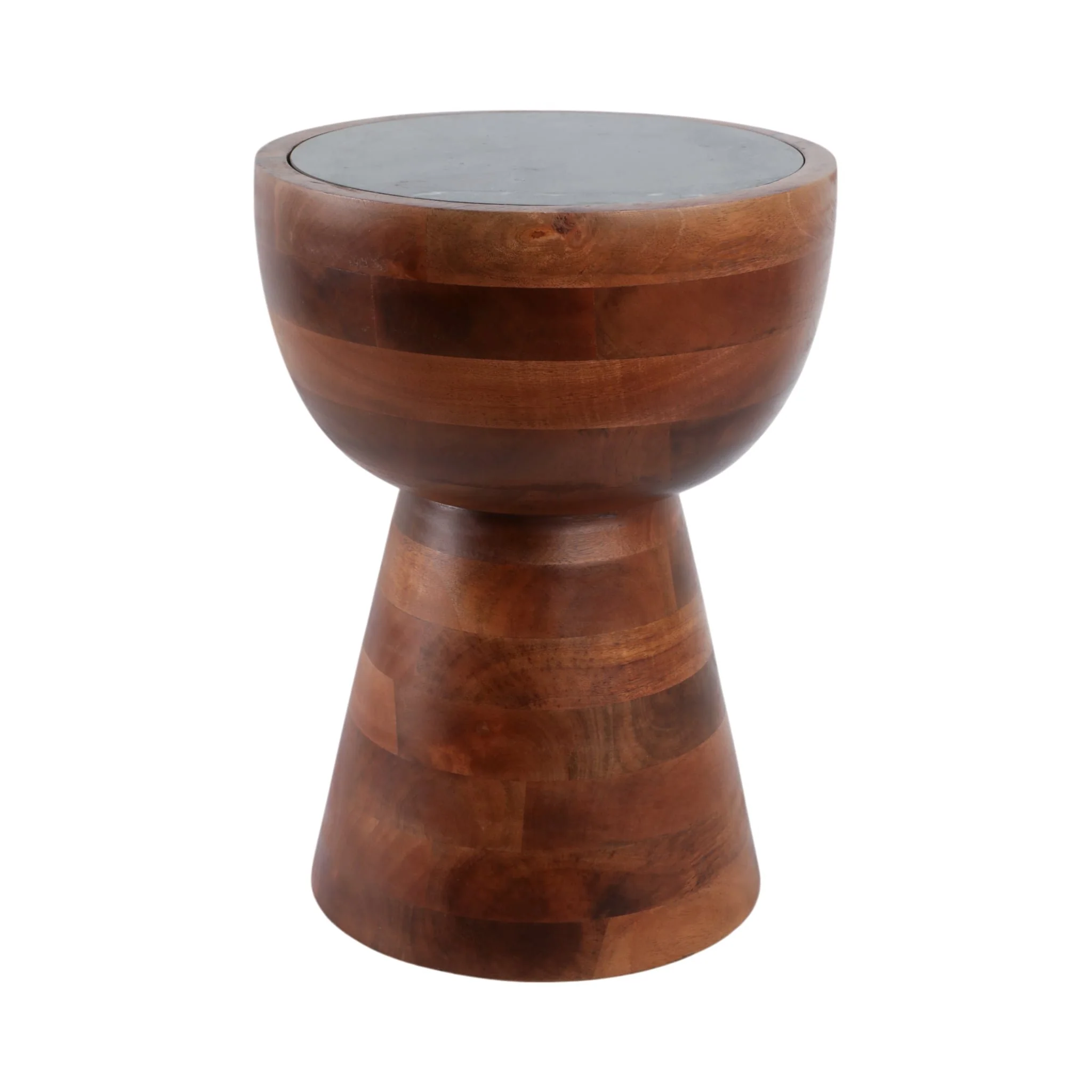 18x13" Hourglass Marble Top Accent Table, Grn/brwn - Image 4