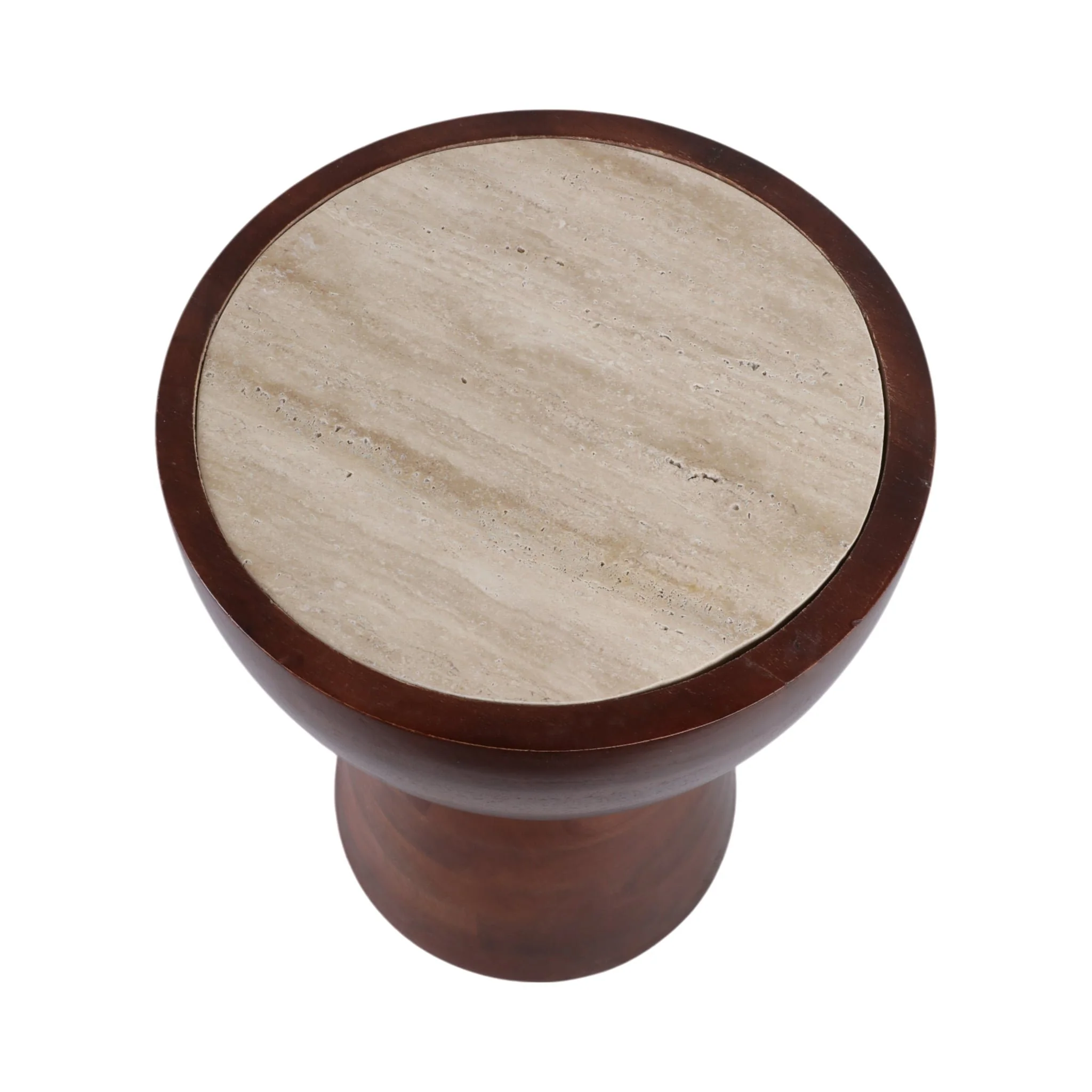 18x13" Hourglass Trvrtine Top Accent Tble,tan/wlnt - Image 7