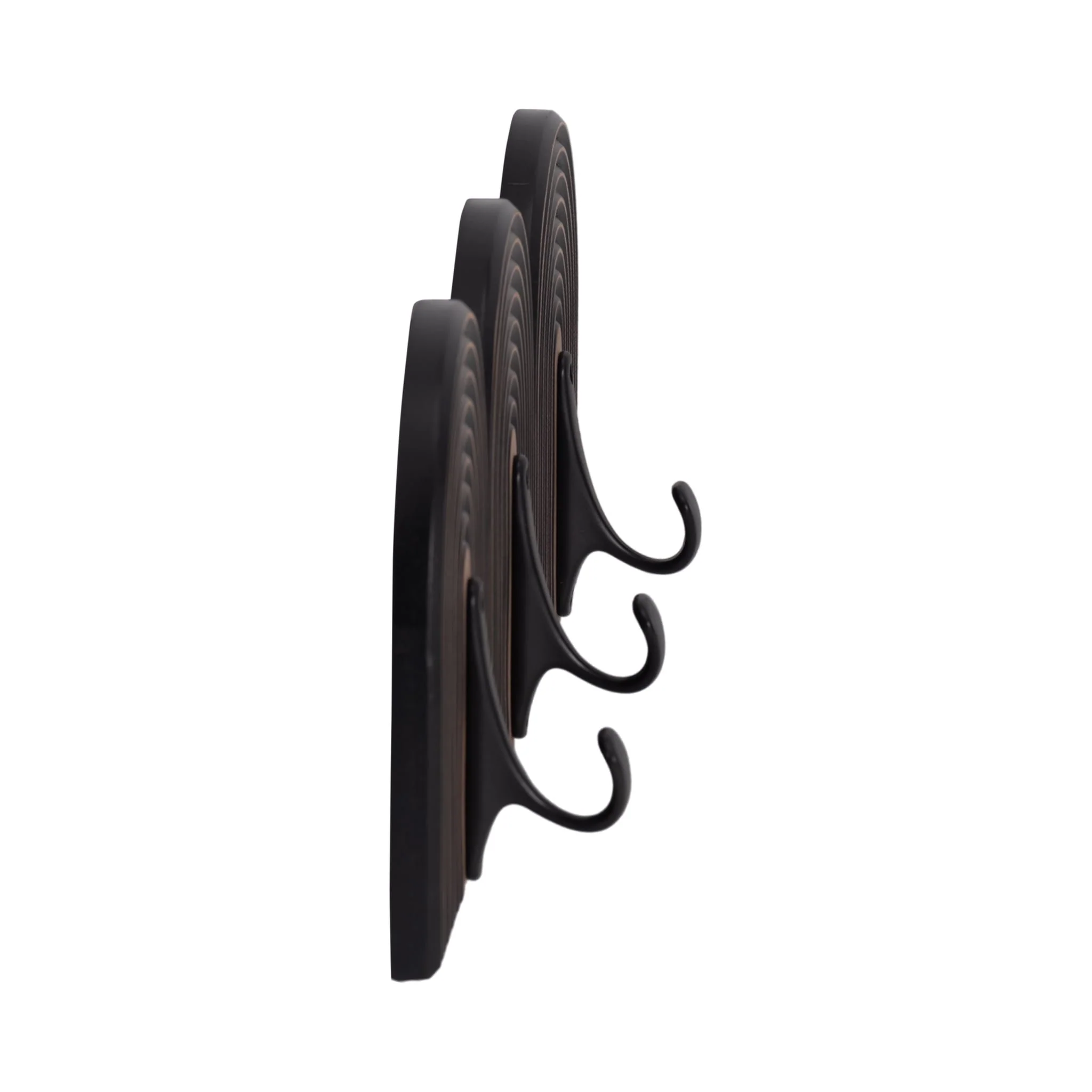 19" 3-arch Wall Hooks, Black - Image 3