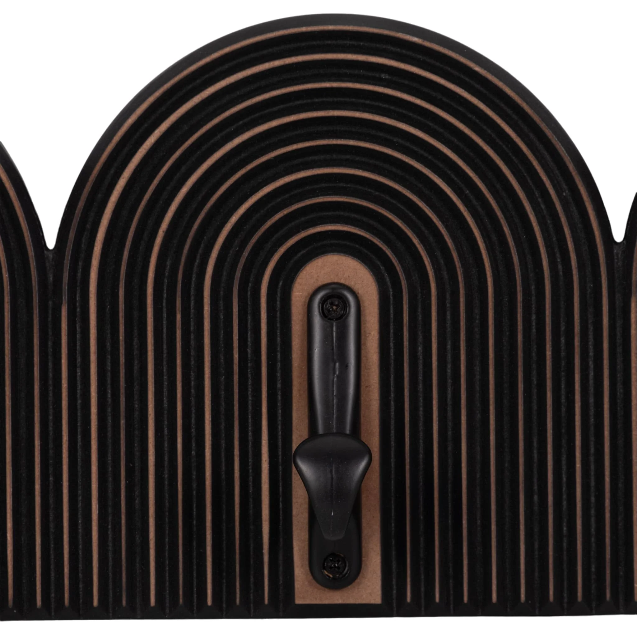 19" 3-arch Wall Hooks, Black - Image 4
