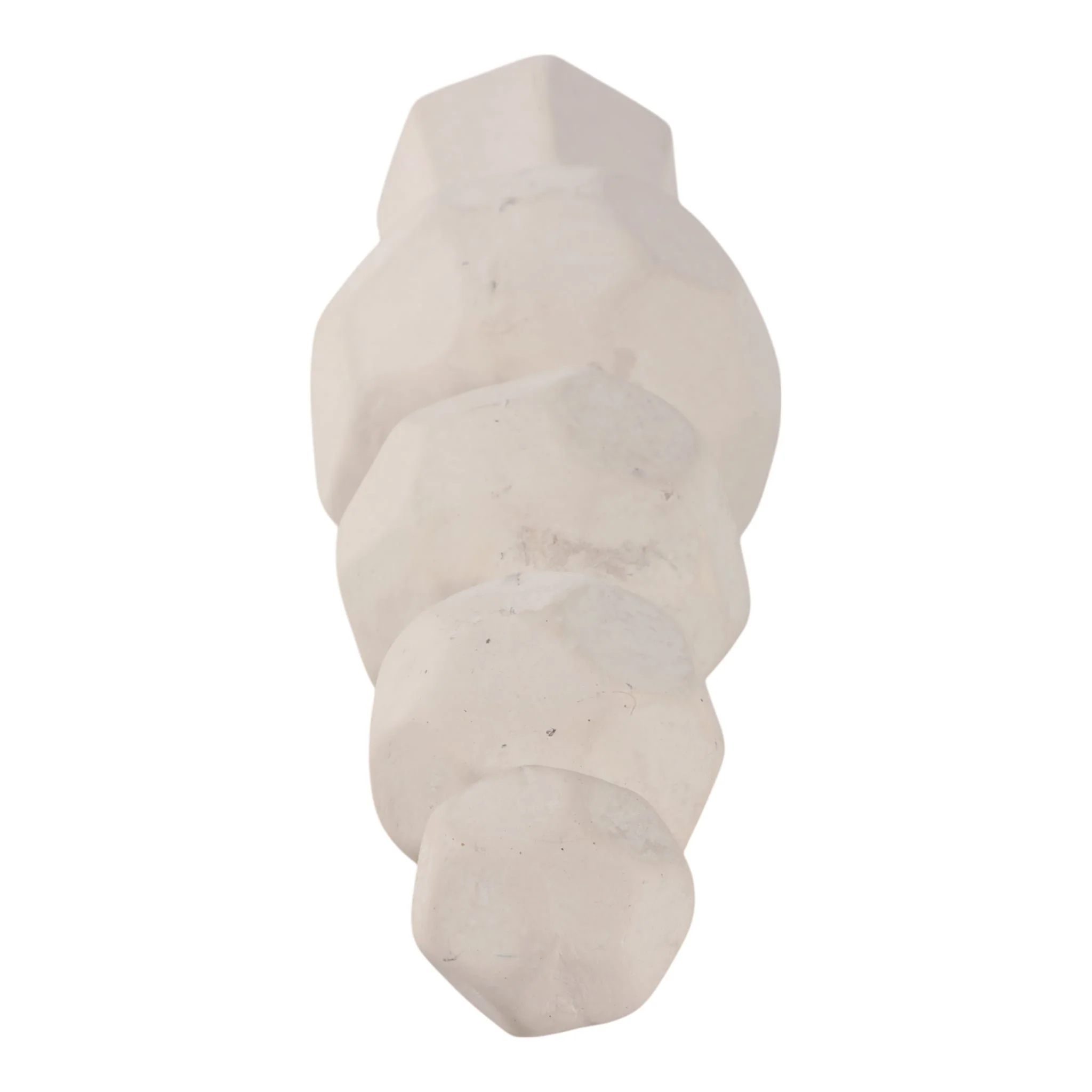 19x6" Faceted Rocks Paper Mache Sculpture, White - Image 6