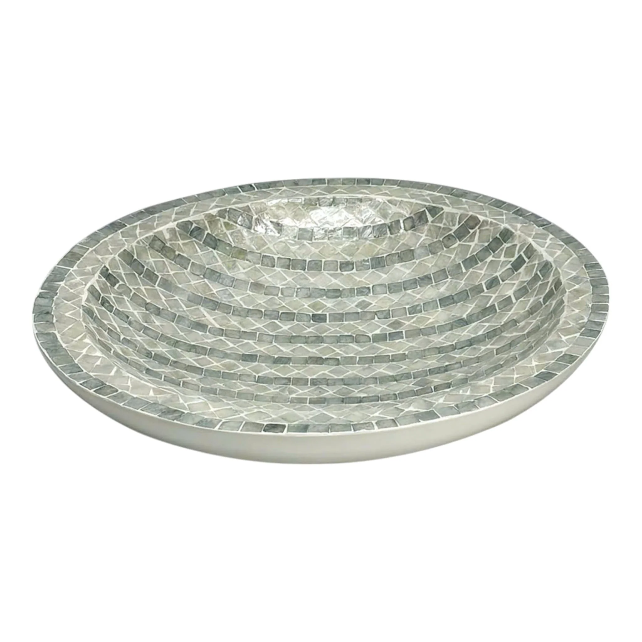 20" Capiz Bowl, Blue