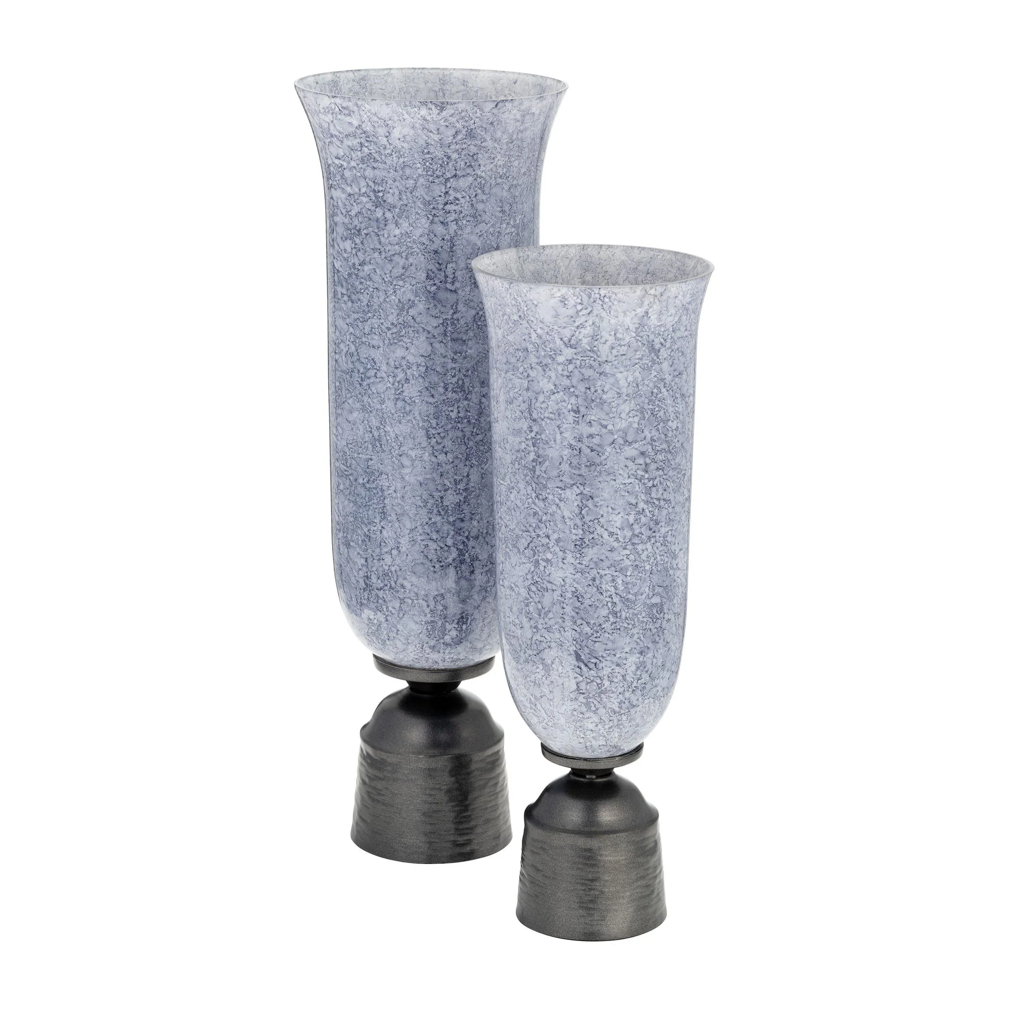 20", Glass Vase W/metal Base, Blue - Image 7