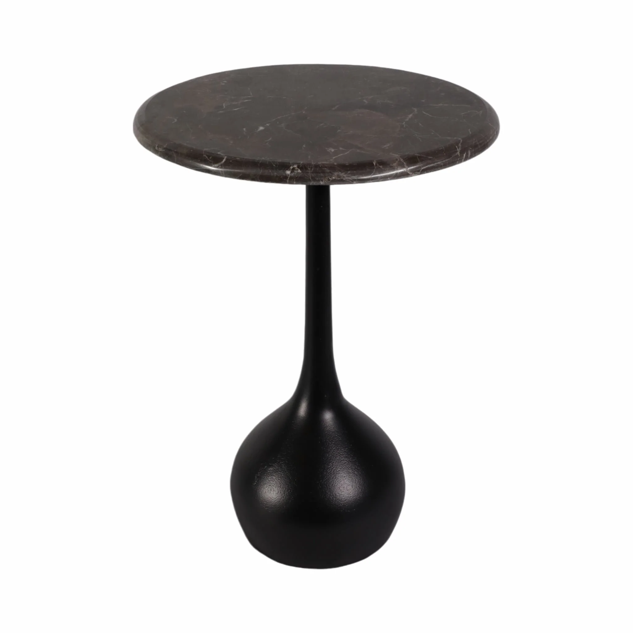 20" Marble Accent Table Ball Base, Irish Bwn/blk