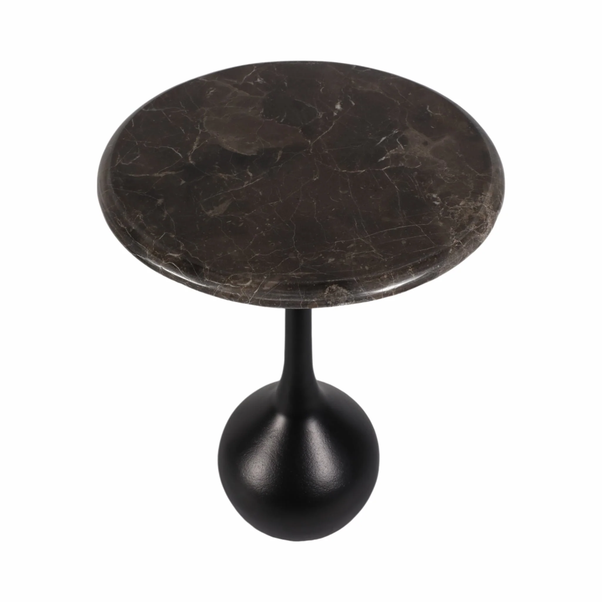 20" Marble Accent Table Ball Base, Irish Bwn/blk - Image 3