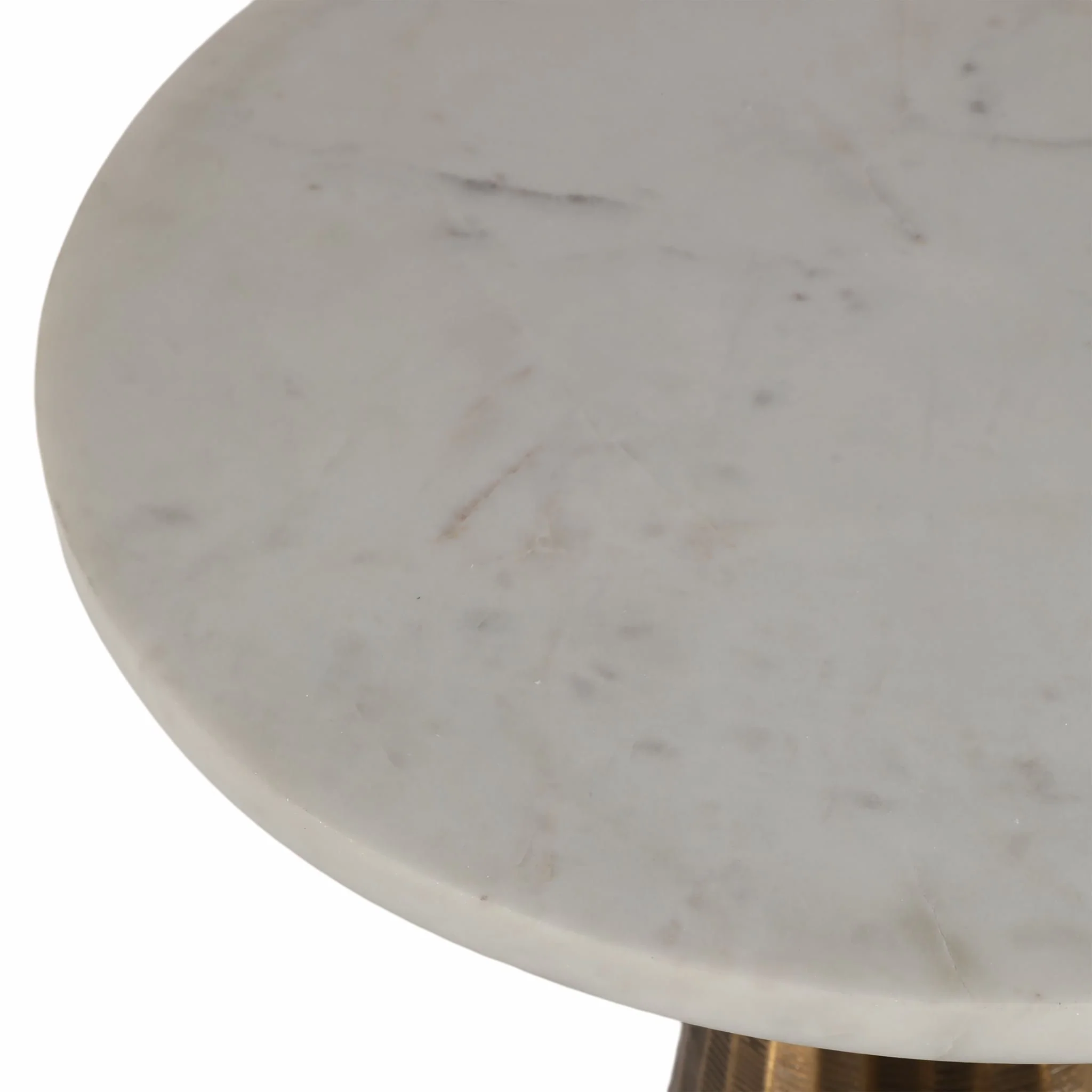 20" Marble Accent Table Chiseled Base, Wht/atq Bra - Image 4