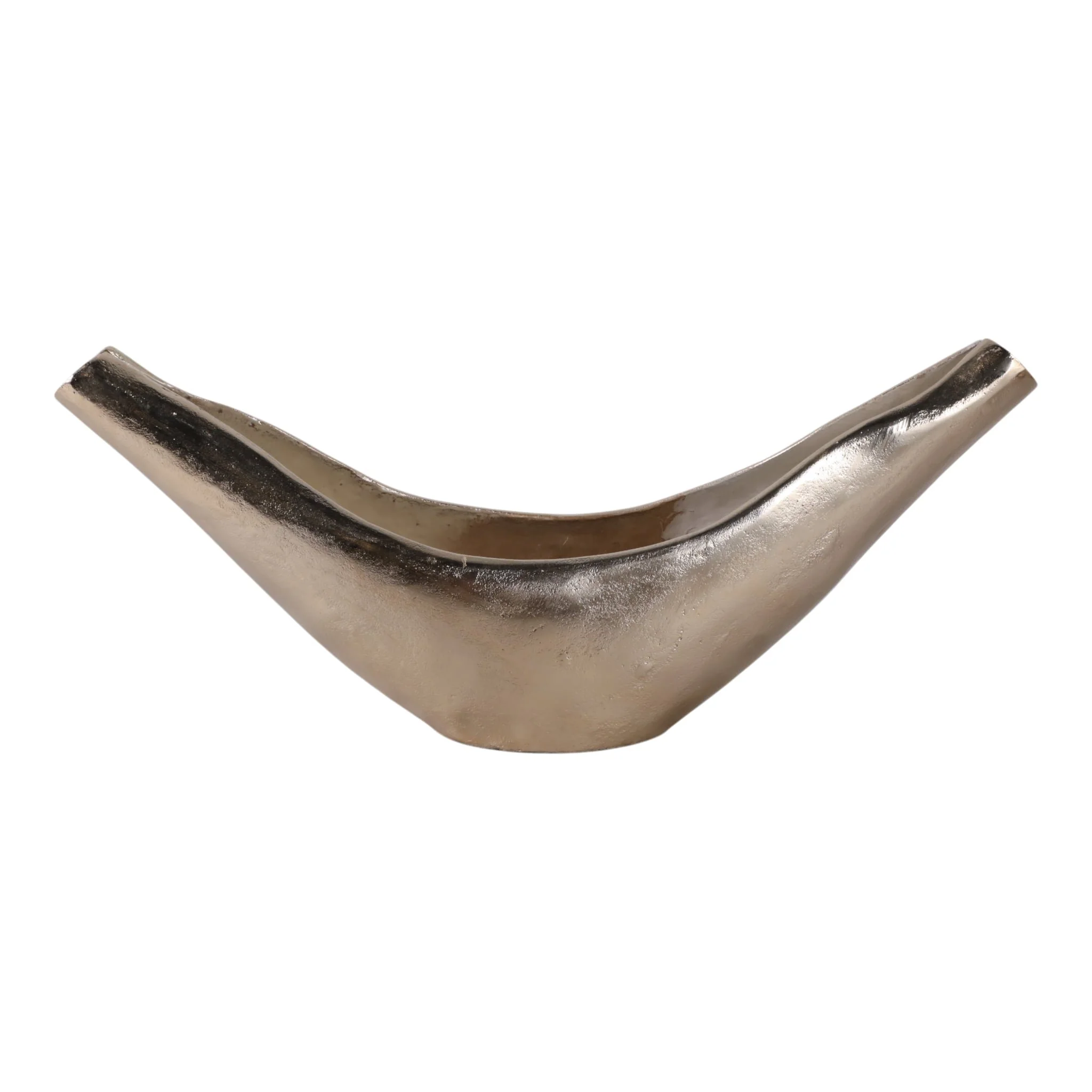 20x8" V-shaped Metal Bowl, Gold/tan - Image 4